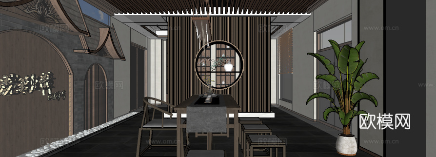 茶桌椅 茶具 茶桌 茶台 茶桌组合su模型