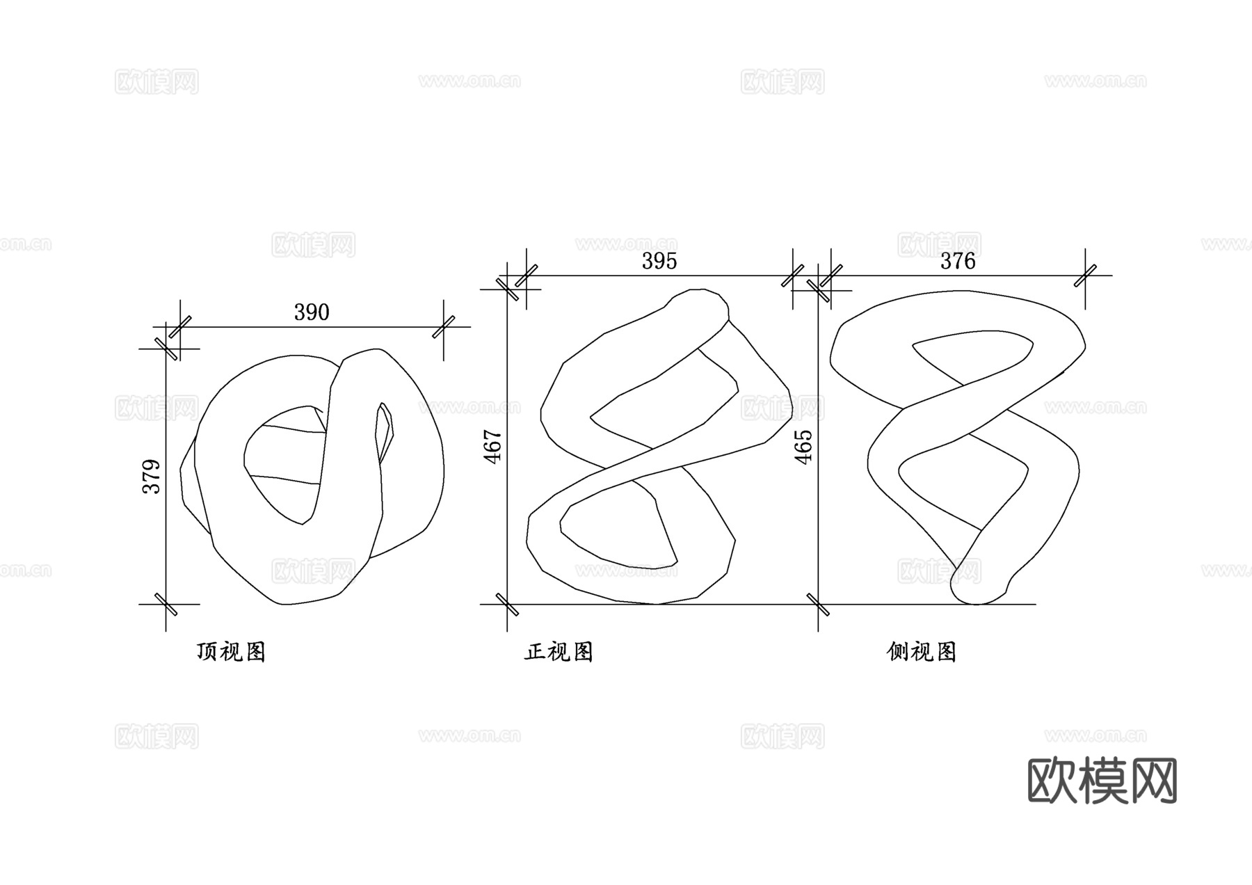 抽象雕塑 现代雕塑 艺术装置 非具象雕塑 当代艺术雕塑cad施工图