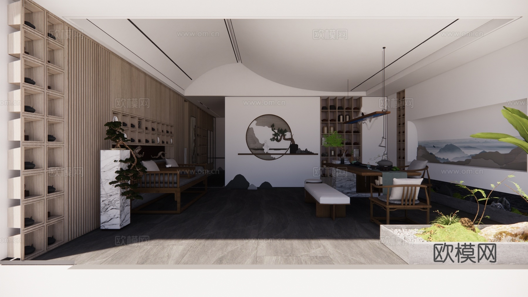 茶桌椅 茶具 茶桌 茶台 茶桌组合su模型