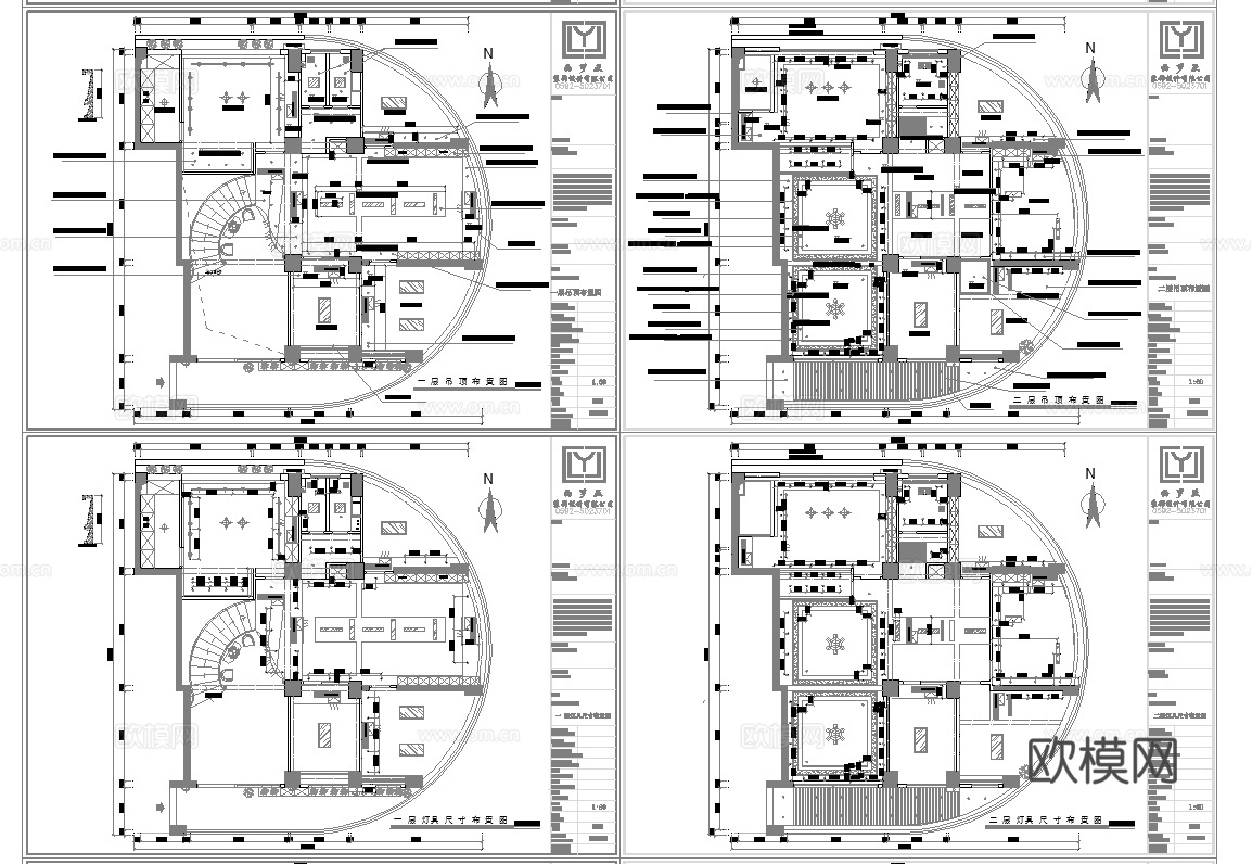 最新完整版办公室350平施工图合集cad施工图