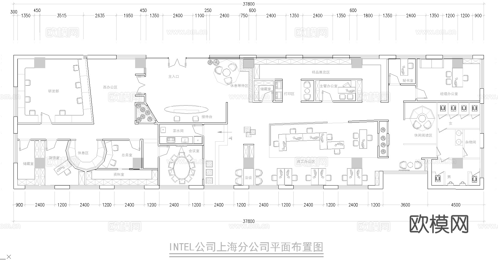 最新完整版办公室施工图合集cad施工图