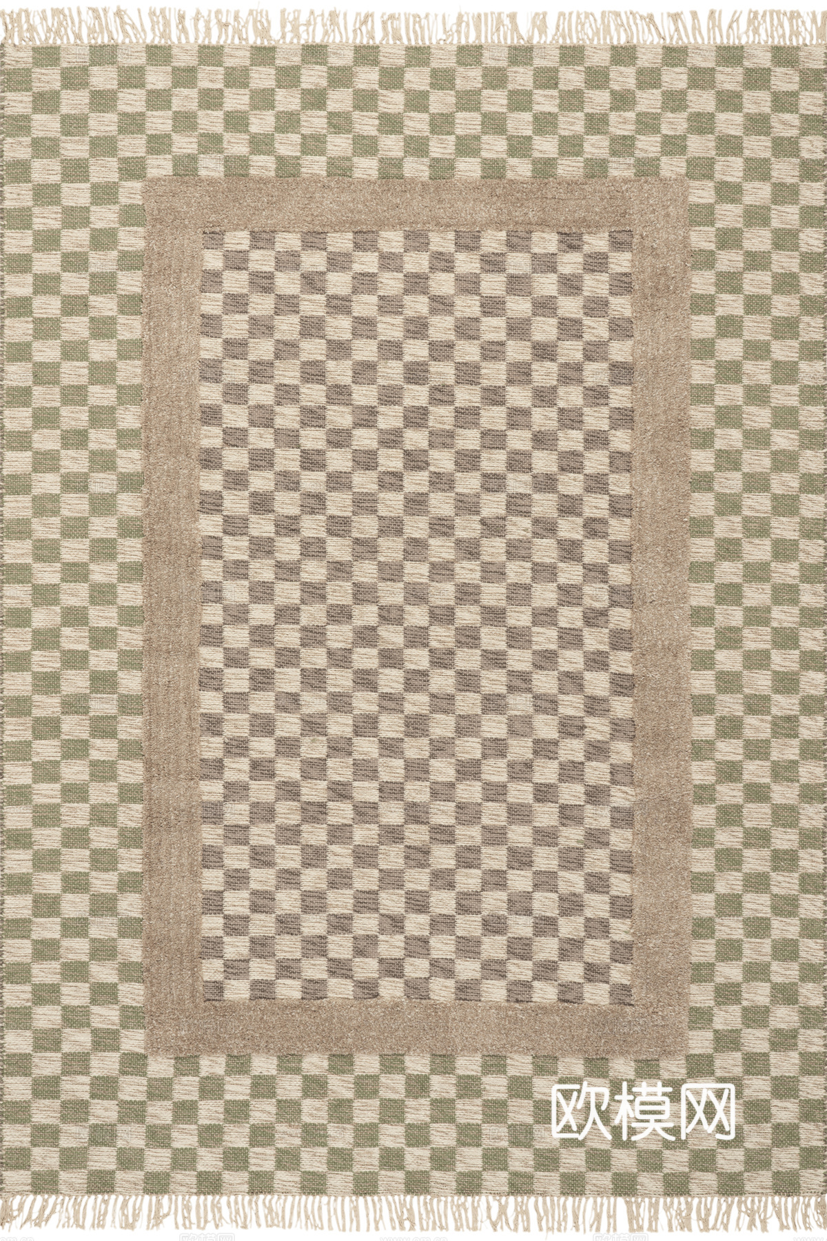 孟菲斯现代风格格子手工编织地毯 绒布地毯 格子地毯 现代简约