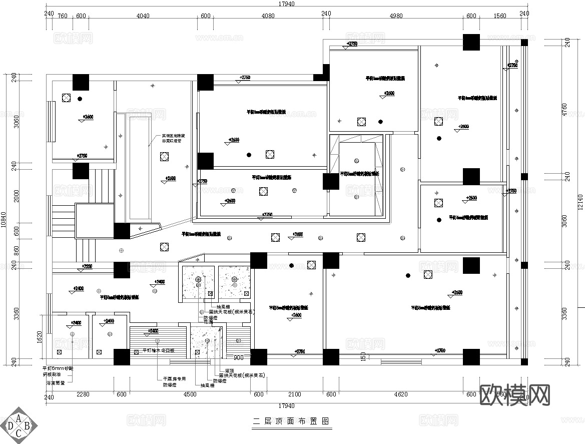 最新完整版美容院施工图合集cad施工图