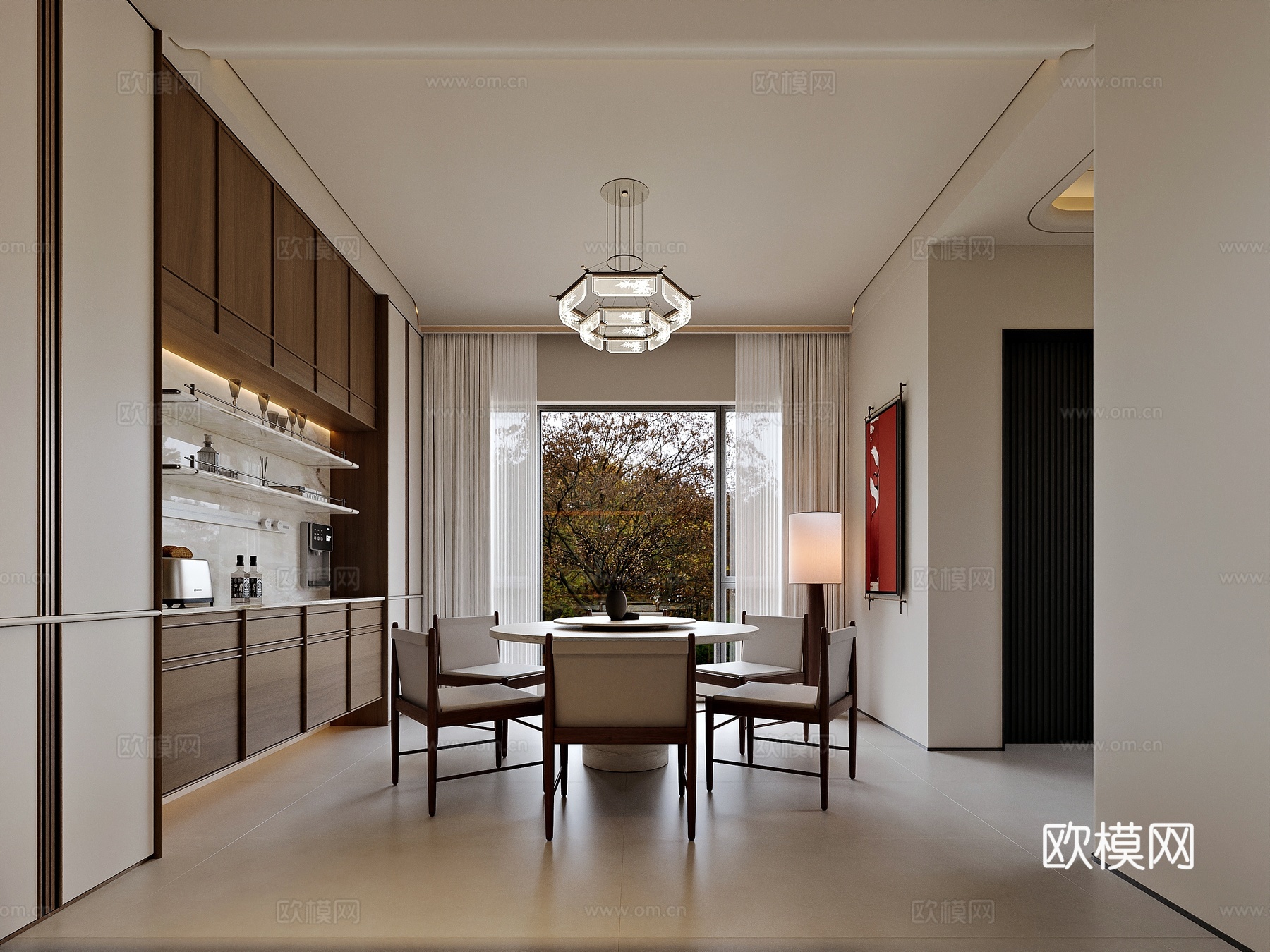 宋式风格家居餐厅3d模型下载（渲染图2）