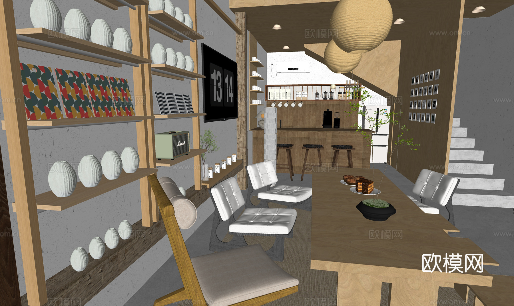 茶桌椅 茶具 茶桌 茶台 茶桌组合su模型