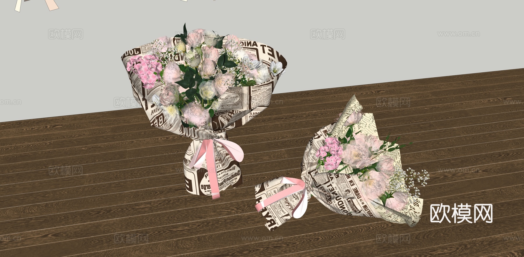 现代 花束 玫瑰花束 节日花束 花艺组合 鲜花摆件su模型