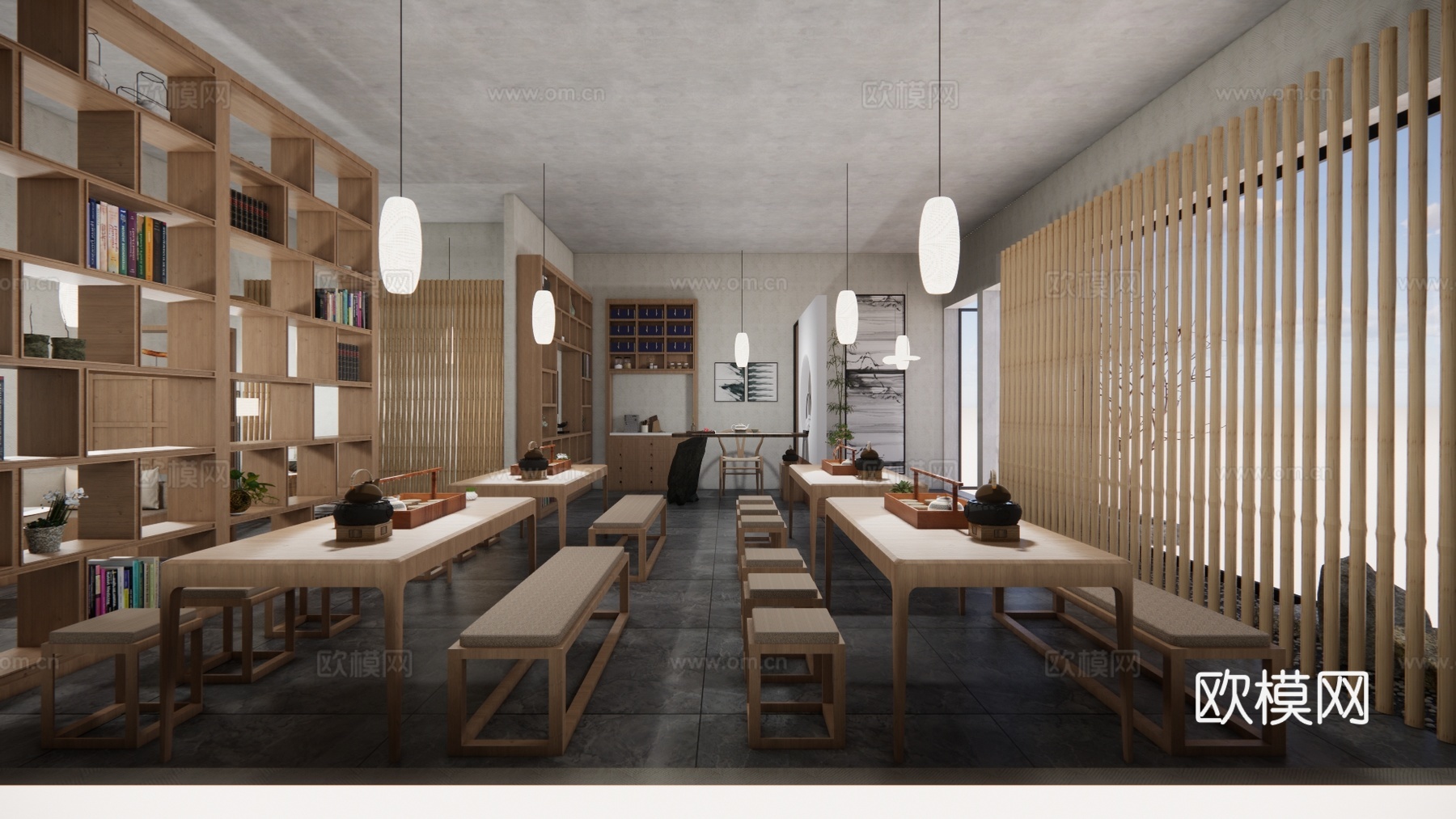 家装 茶台 茶桌组合 茶桌 茶具su模型