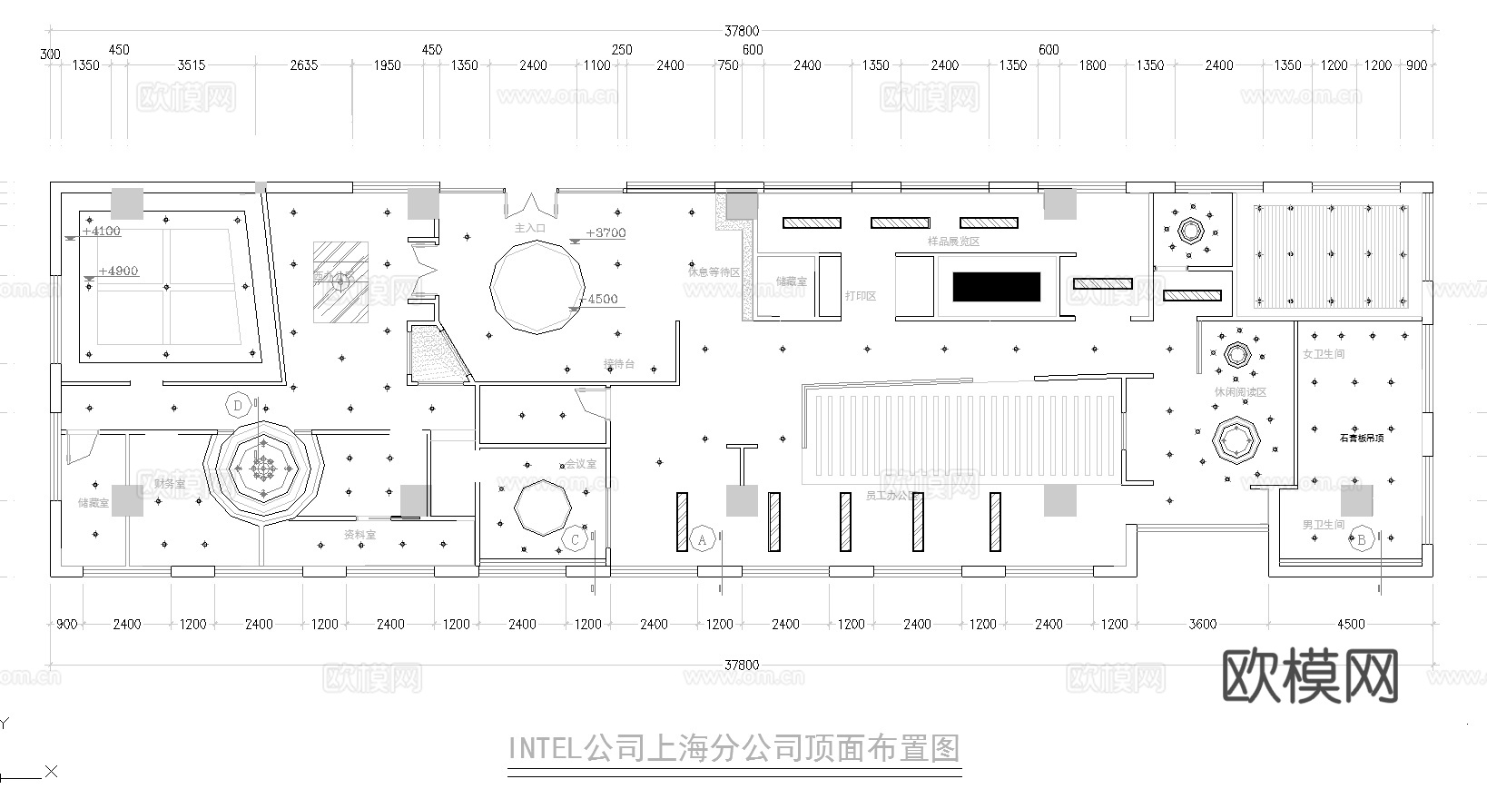 最新完整版办公室施工图合集cad施工图