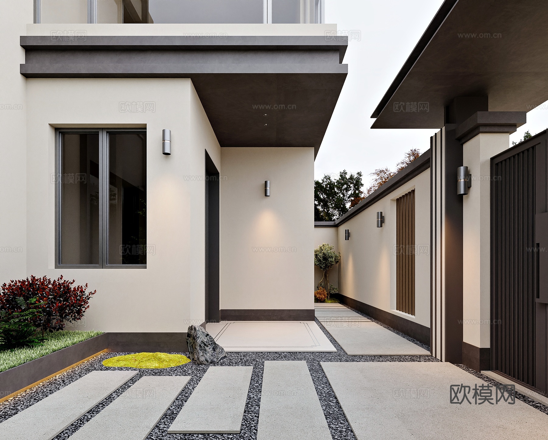 家居入户花园3d模型下载（渲染图2）