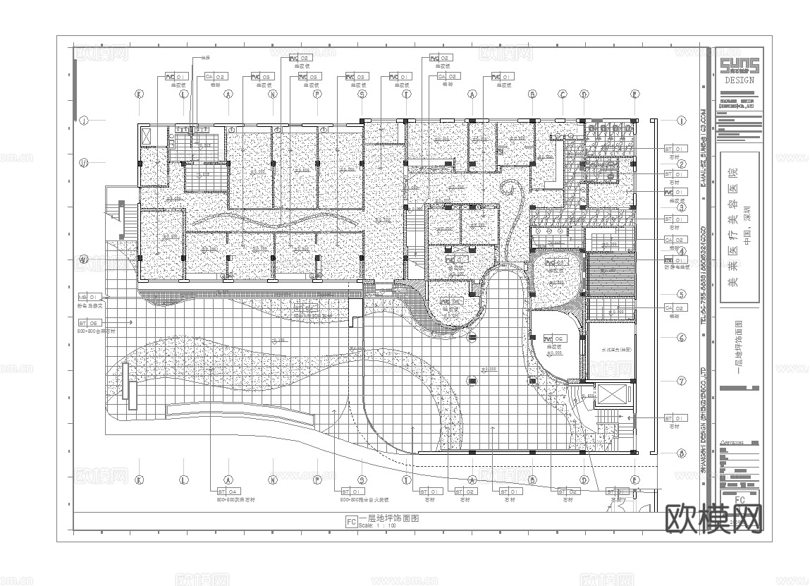 最新完整版美容医院施工图合集cad施工图