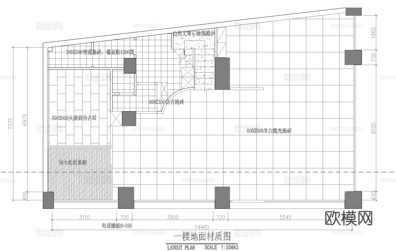 最新完整版美容美发施工图合集cad施工图