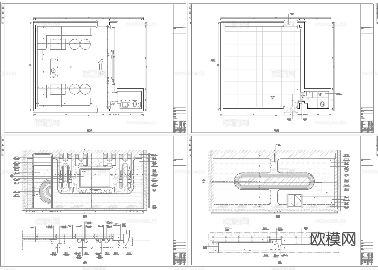 最新2套 KTV 派对房 施工图合集cad施工图