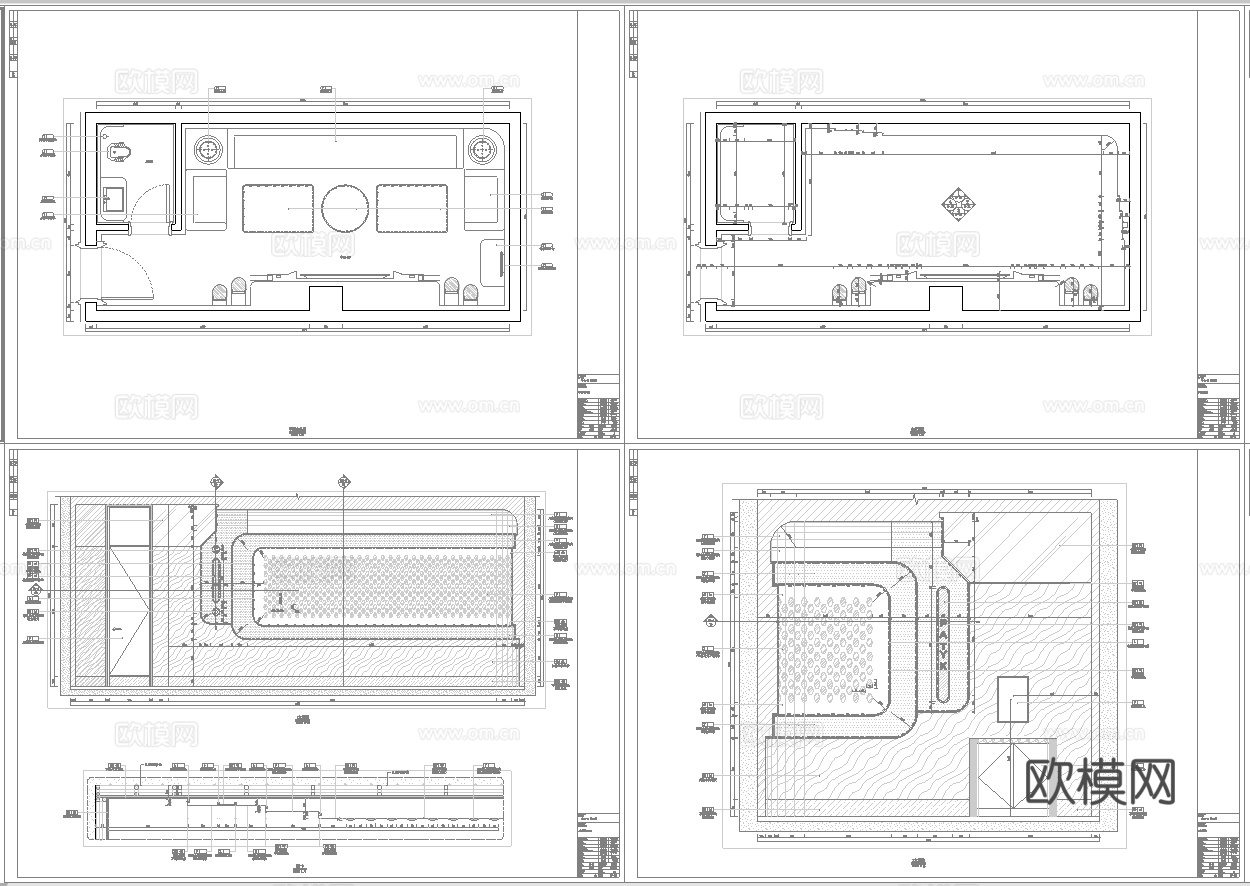 最新2套 KTV 派对房 施工图合集cad施工图