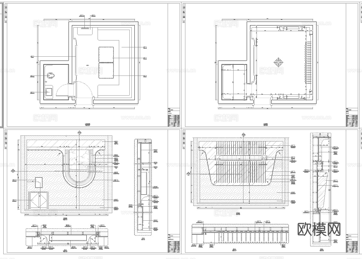 最新2套 KTV 派对房 施工图合集cad施工图