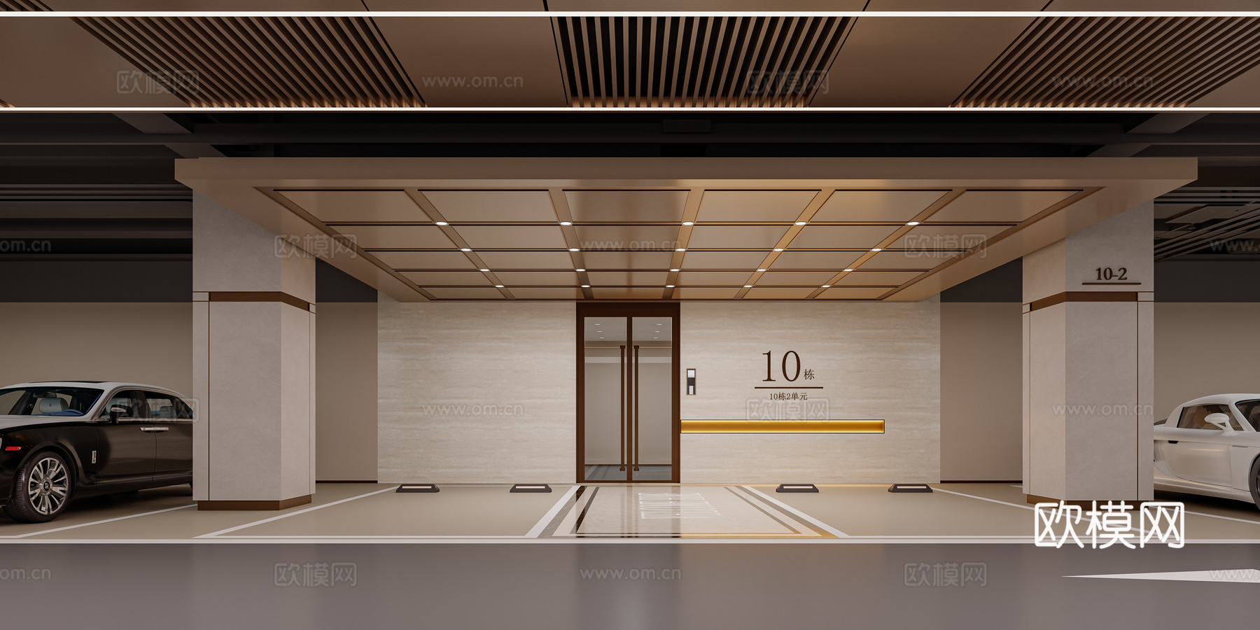 地下停车场3d模型下载（渲染图2）