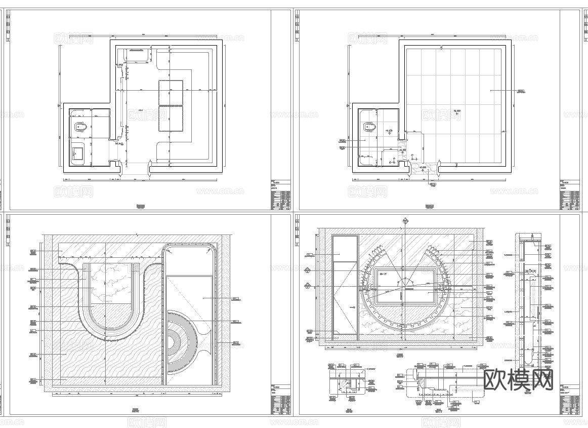 最新2套 KTV 派对房 施工图合集cad施工图