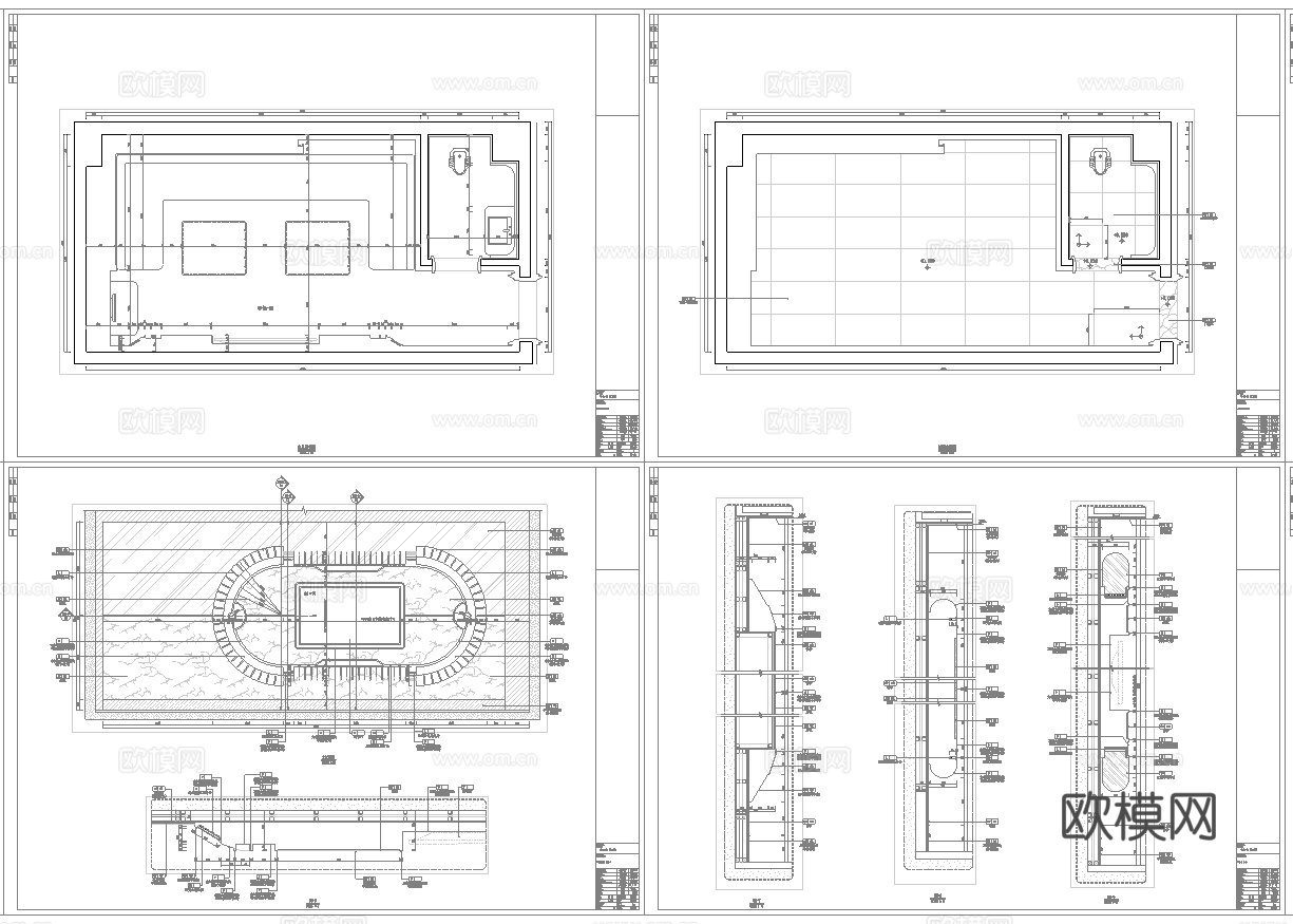 最新2套 KTV 派对房 施工图合集cad施工图
