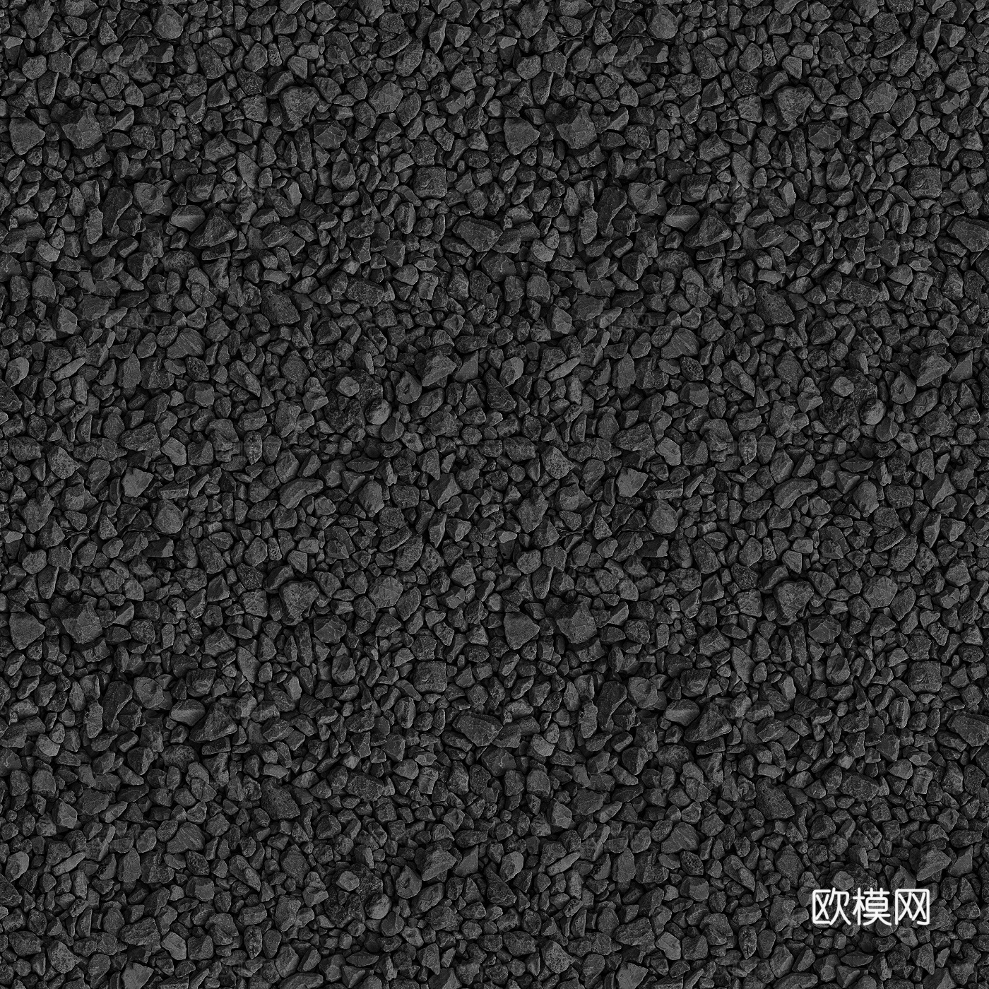 无缝户外黑色鹅卵石黑色碎石贴图