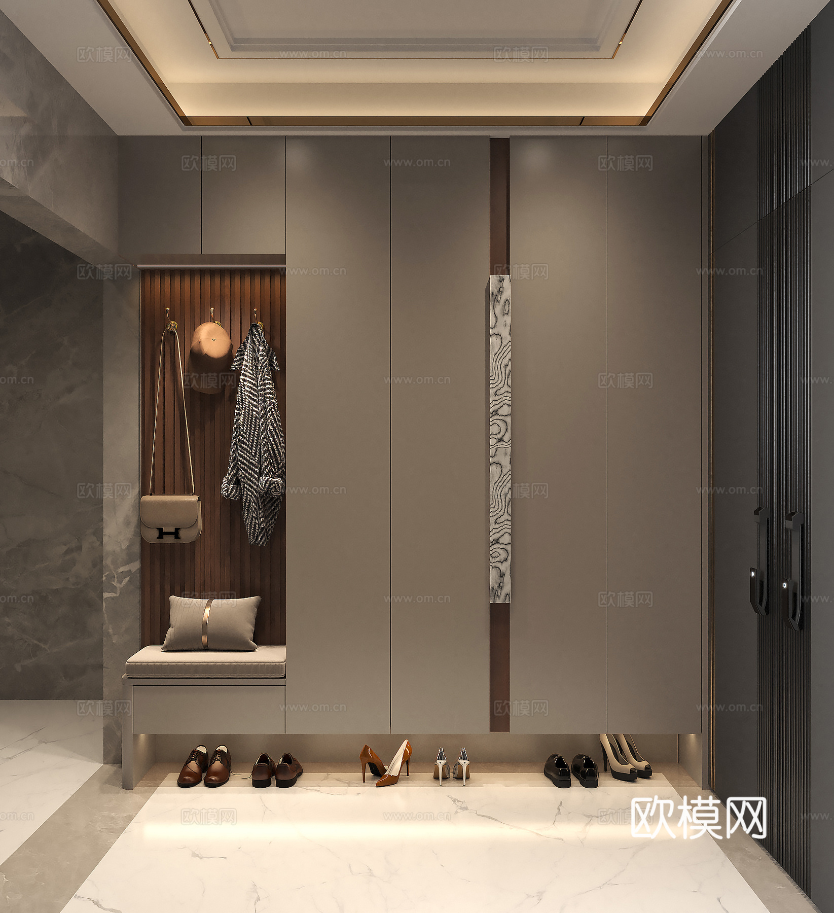 入户鞋柜 玄关鞋柜 门厅鞋柜 装饰性鞋柜 储物柜鞋柜su模型