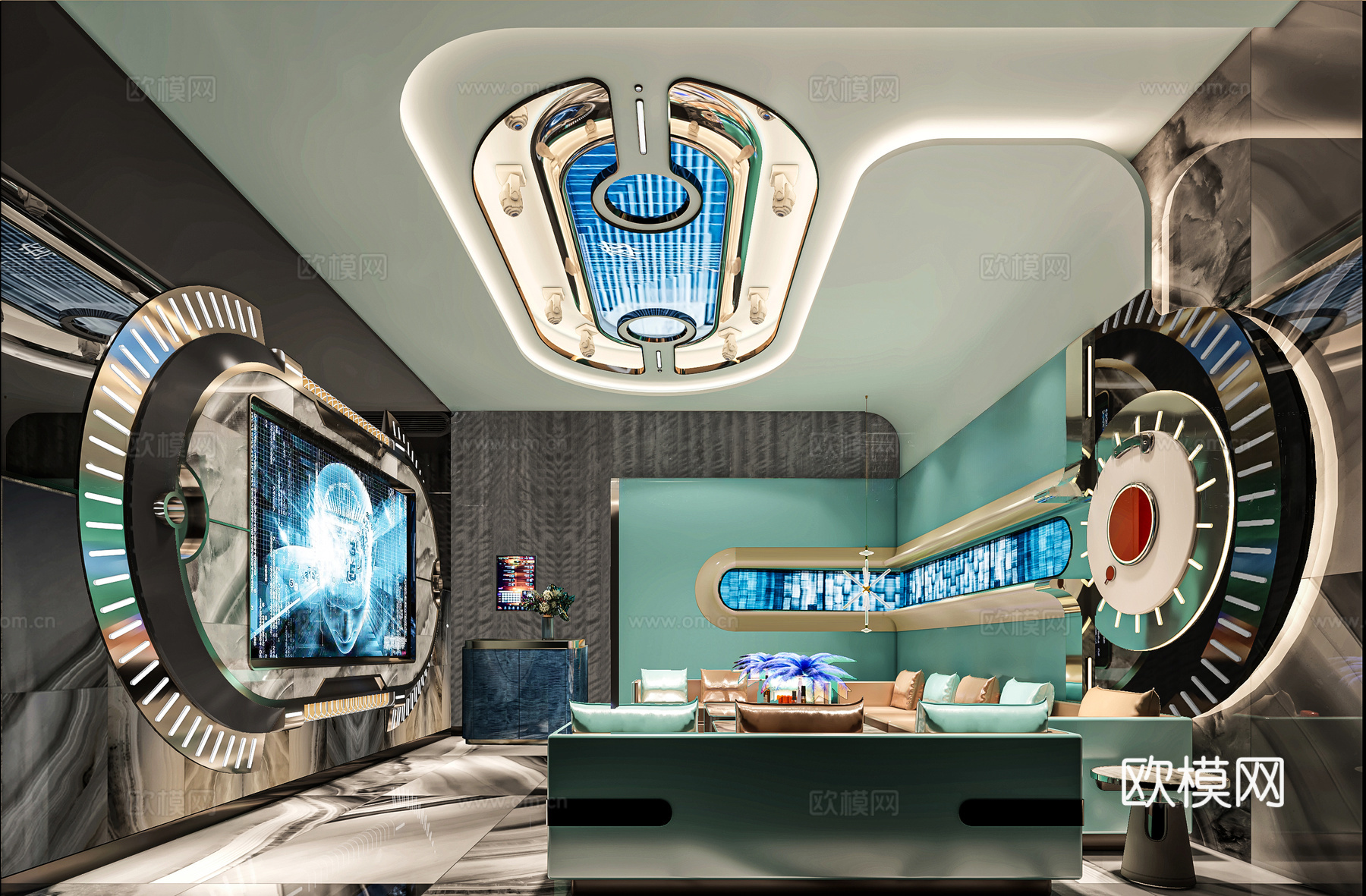 最新2套 KTV 派对房 施工图 效果图合集cad施工图