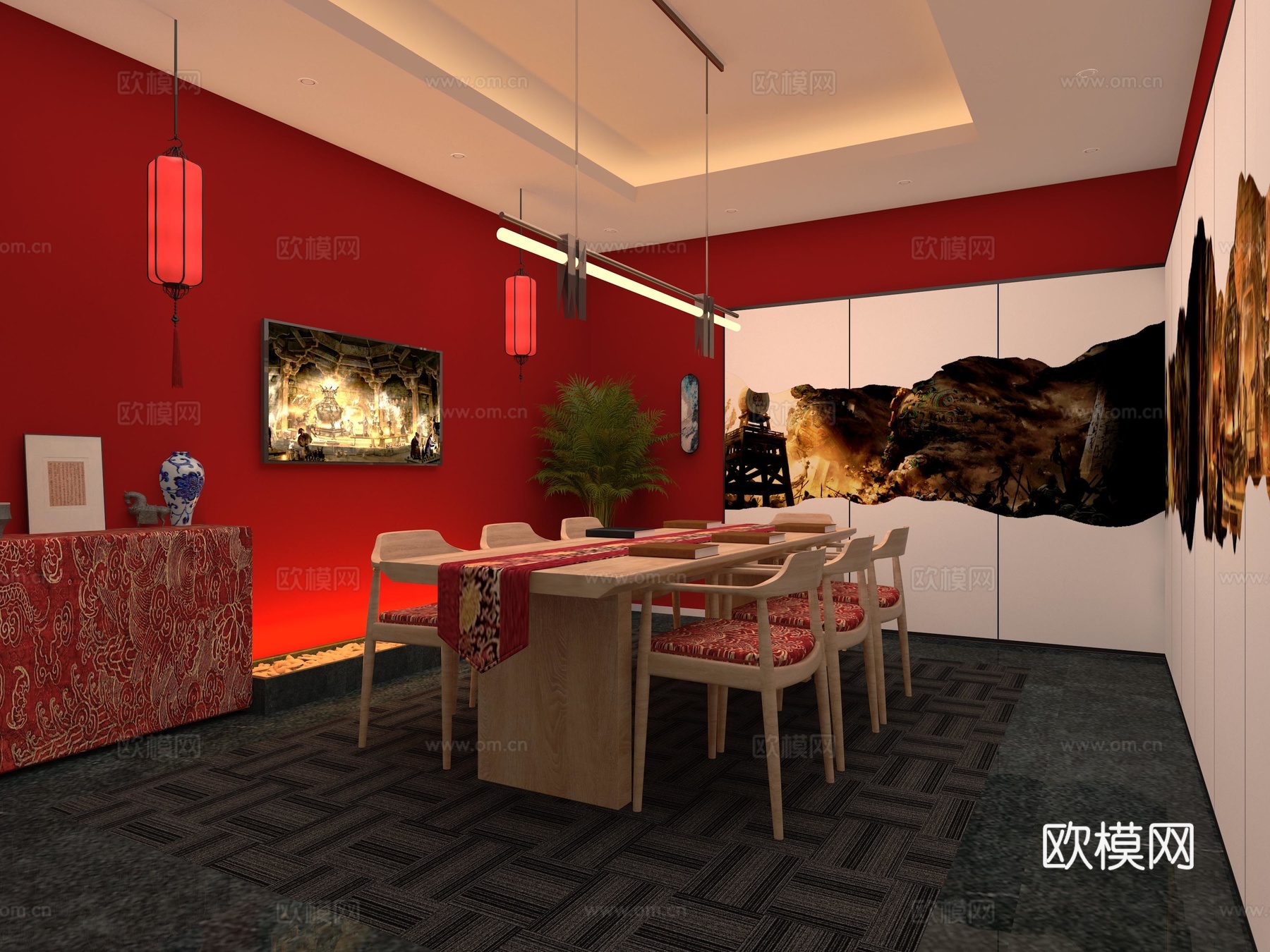 现代风桌游形象店3d模型下载（渲染图7）