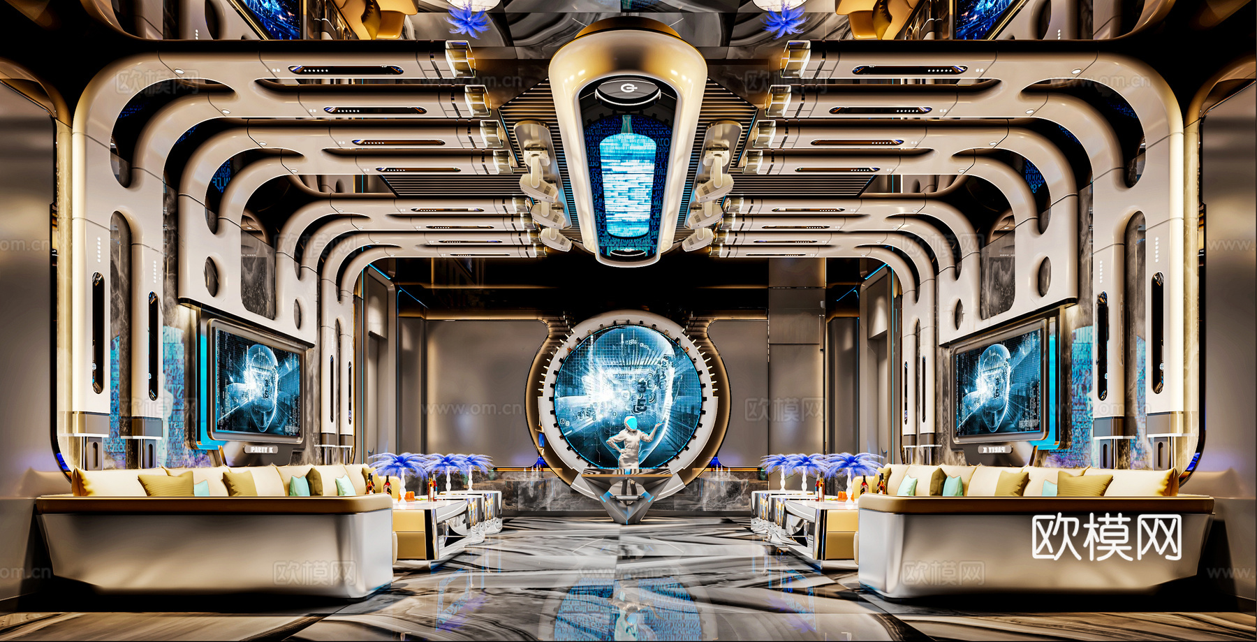 最新2套 KTV 派对房 施工图 效果图合集cad施工图