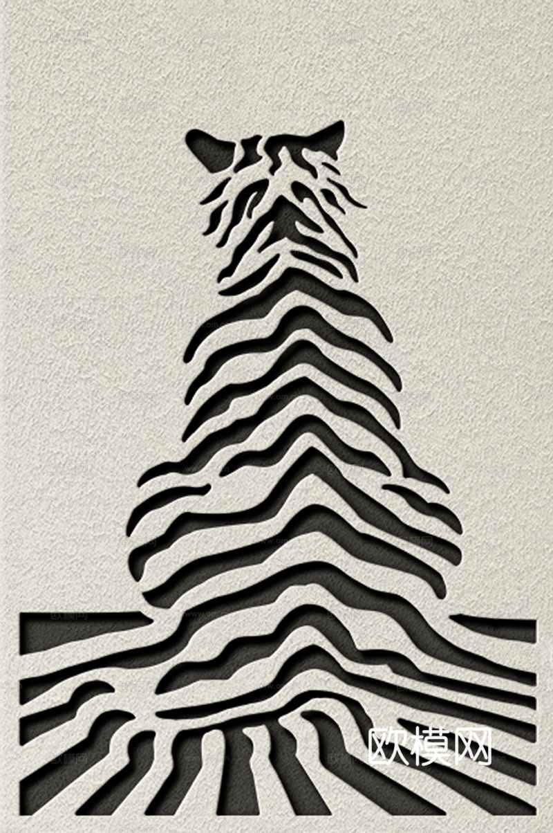 法式奶油风老虎肌理画贴图下载