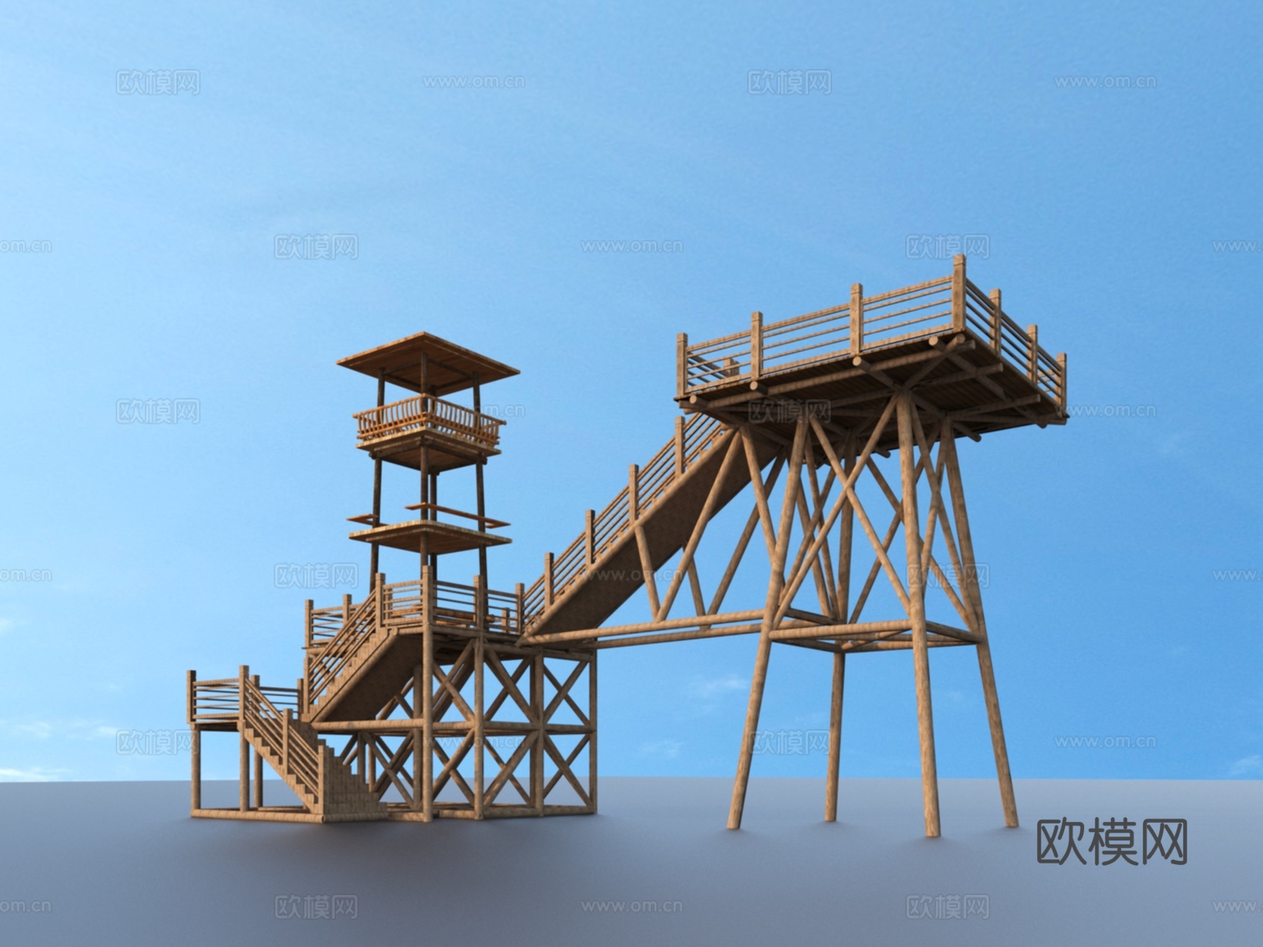 哨塔 瞭望塔 放哨塔 塔楼 观光塔 建筑3d模型下载