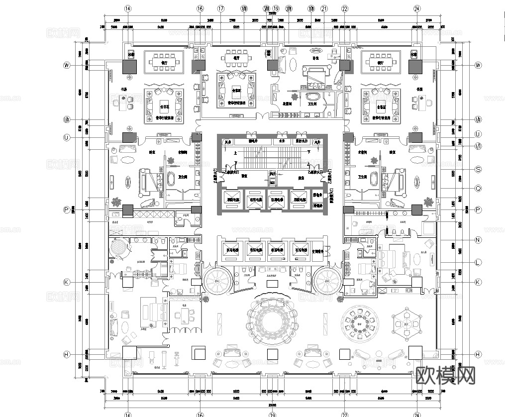 最新全套 大酒店 施工图合集cad施工图