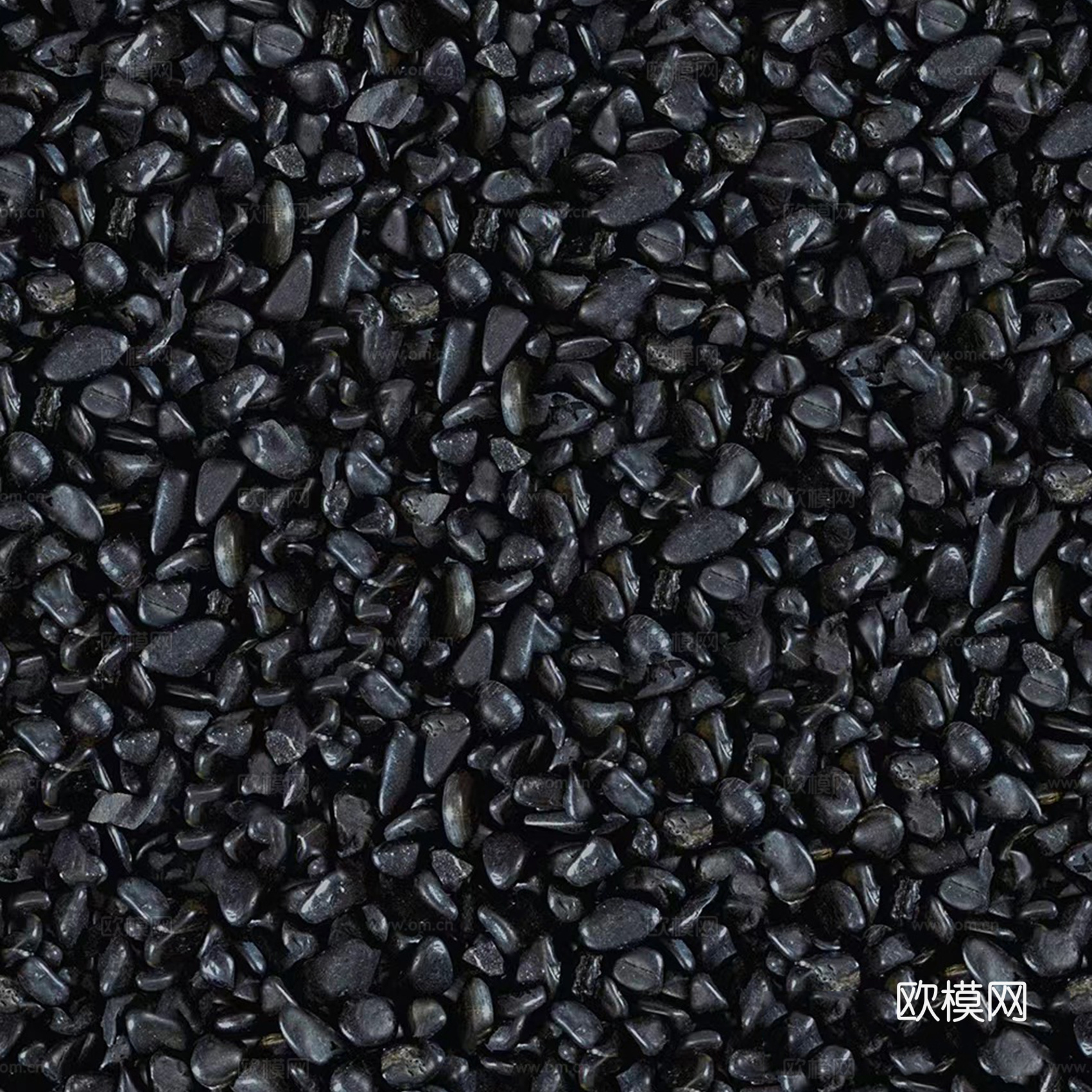高清无缝黑色鹅卵石贴图