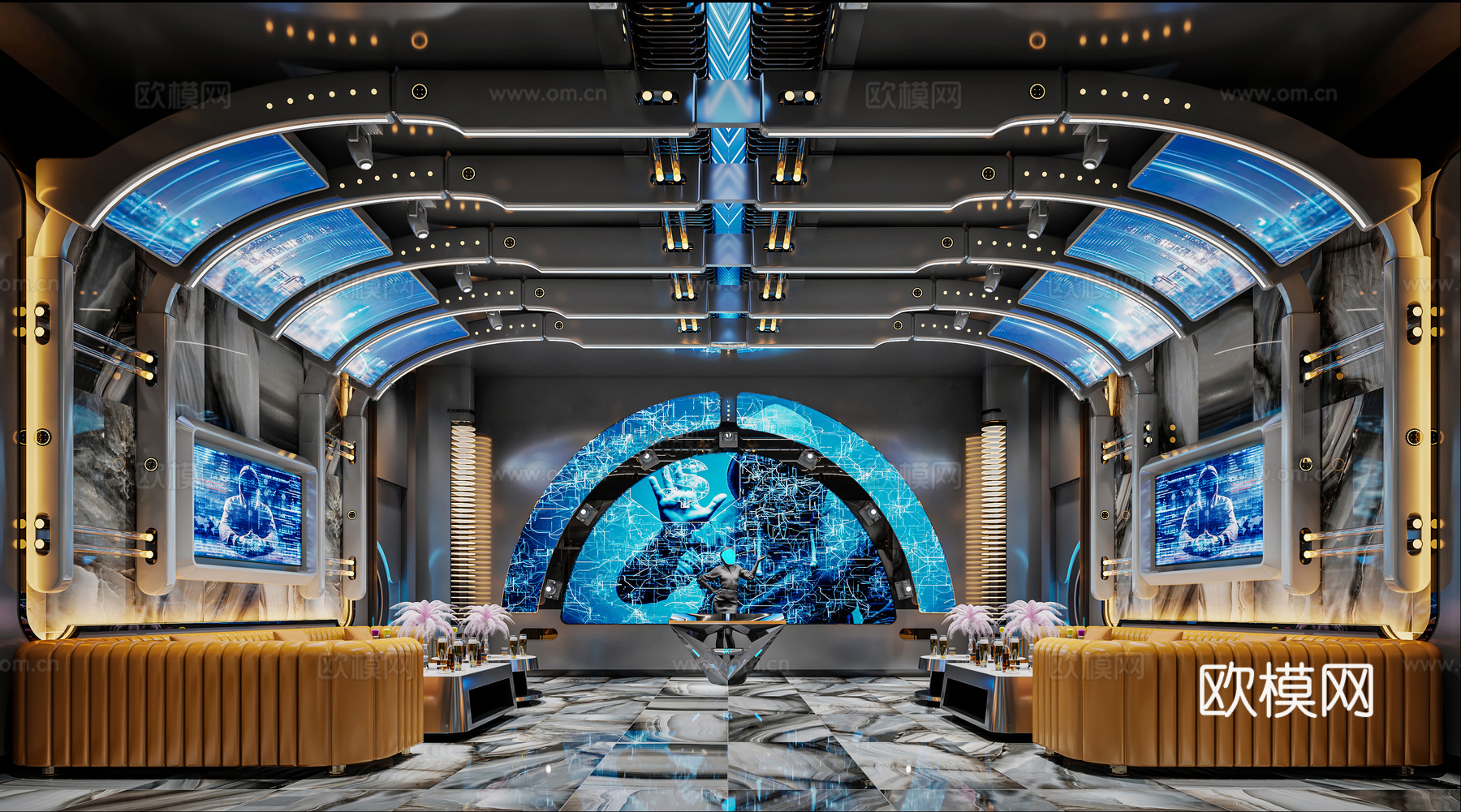 最新2套 KTV 派对房 施工图 效果图合集cad施工图