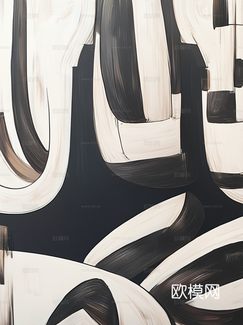 侘寂简约抽象挂画 艺术挂画 肌理画 黑白艺术画贴图