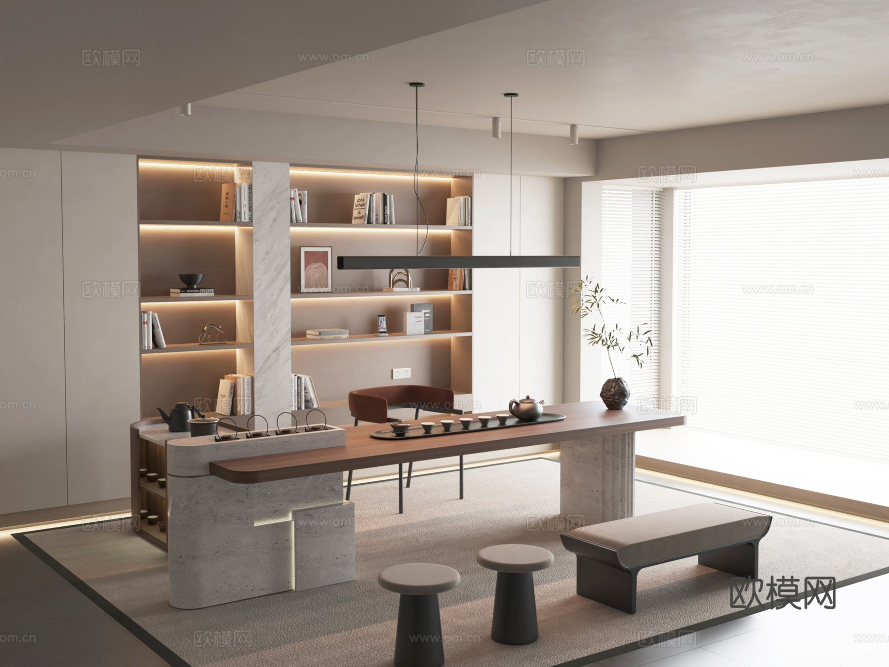 茶台/茶桌/高定茶台/轻奢茶台/茶空间家具3d模型