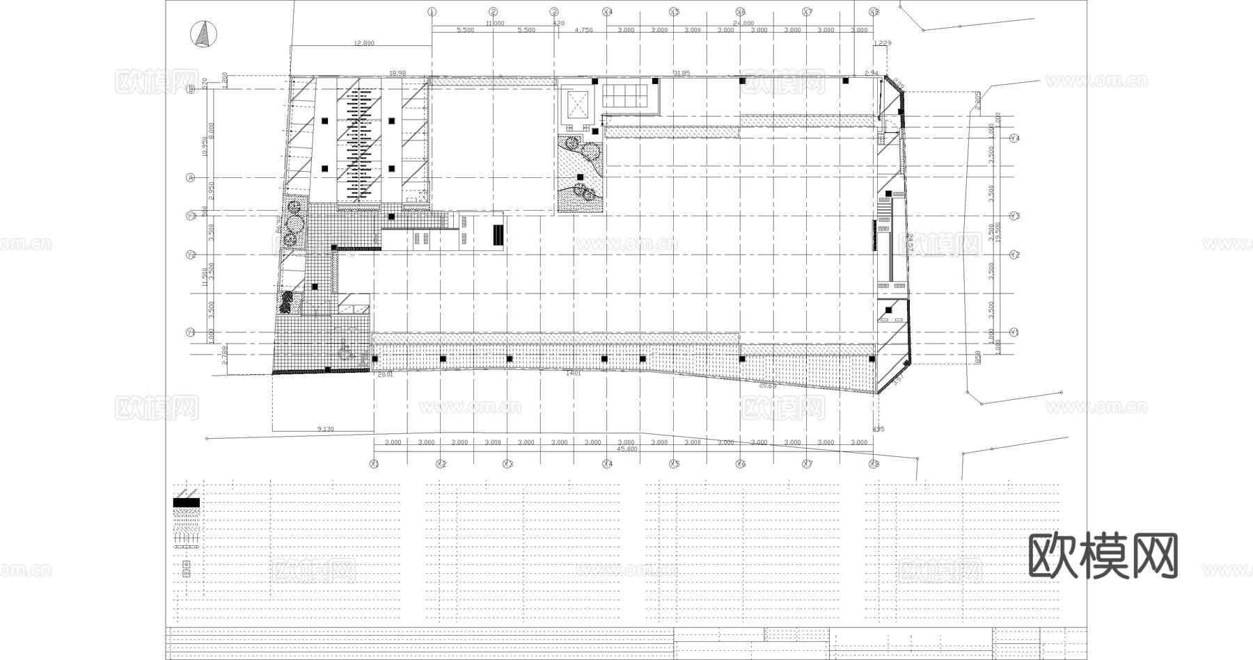 学校宿舍楼建筑平立剖图纸cad施工图