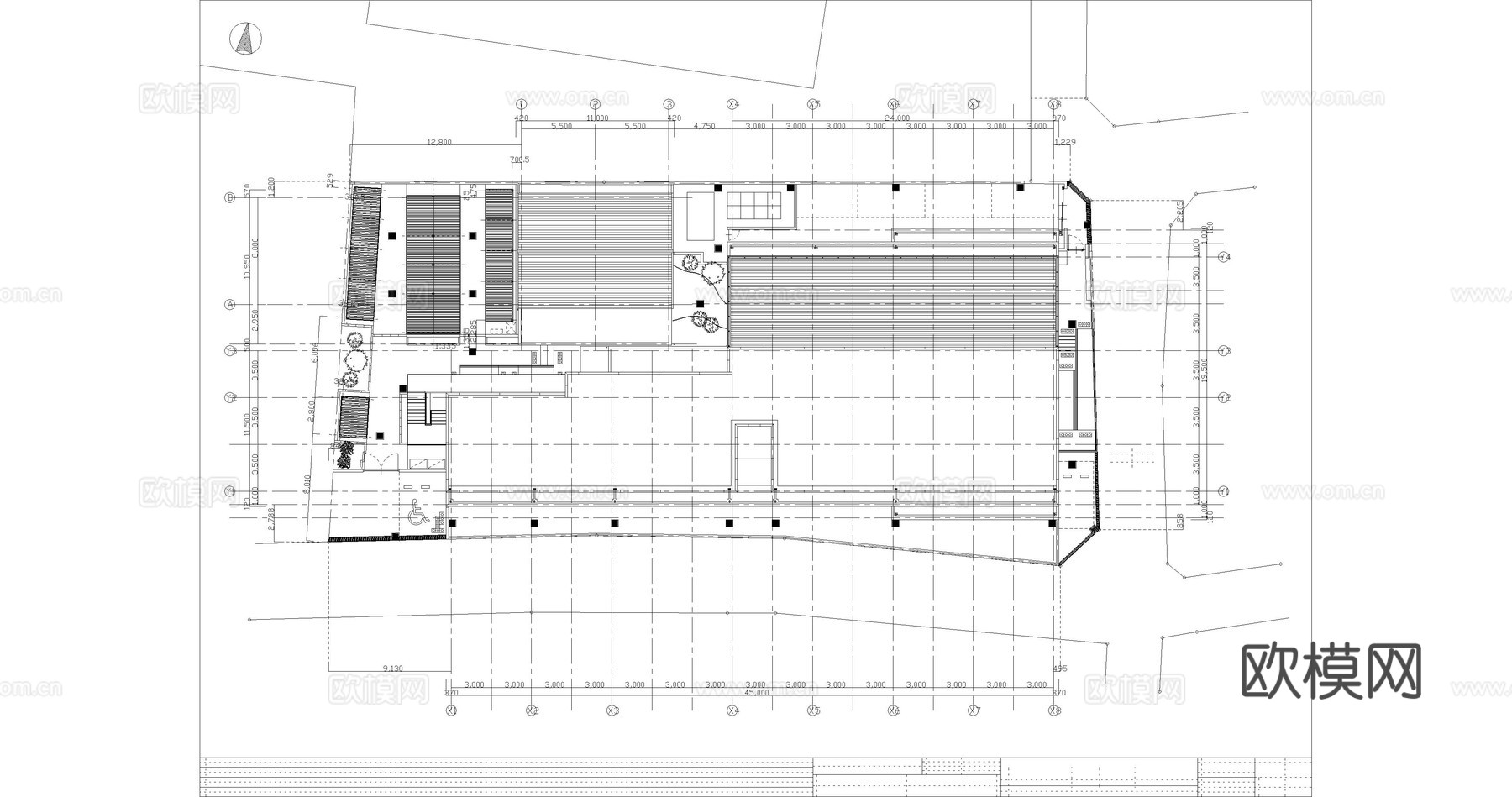 学校宿舍楼建筑平立剖图纸cad施工图