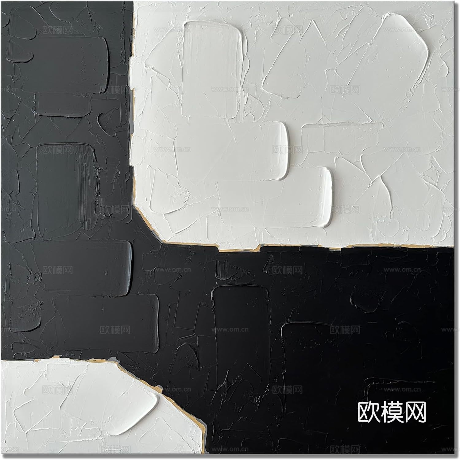 侘寂简约抽象挂画 艺术挂画 肌理画 黑白艺术画贴图