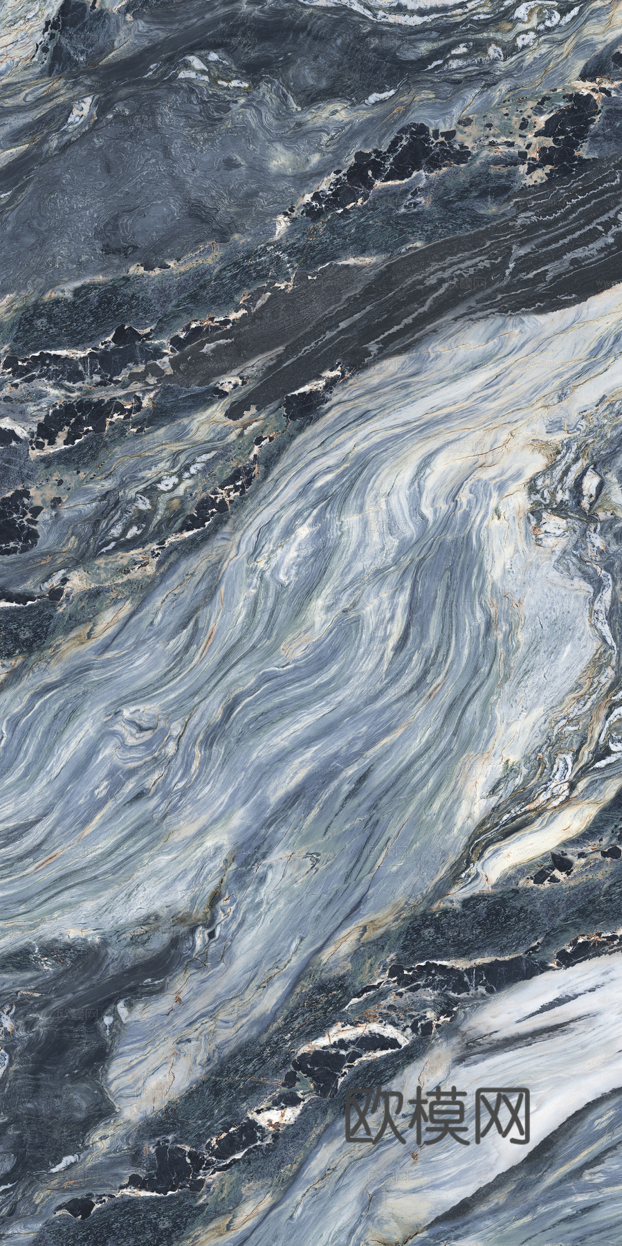 法式现代蓝色大理石奢石 潘多拉奢石