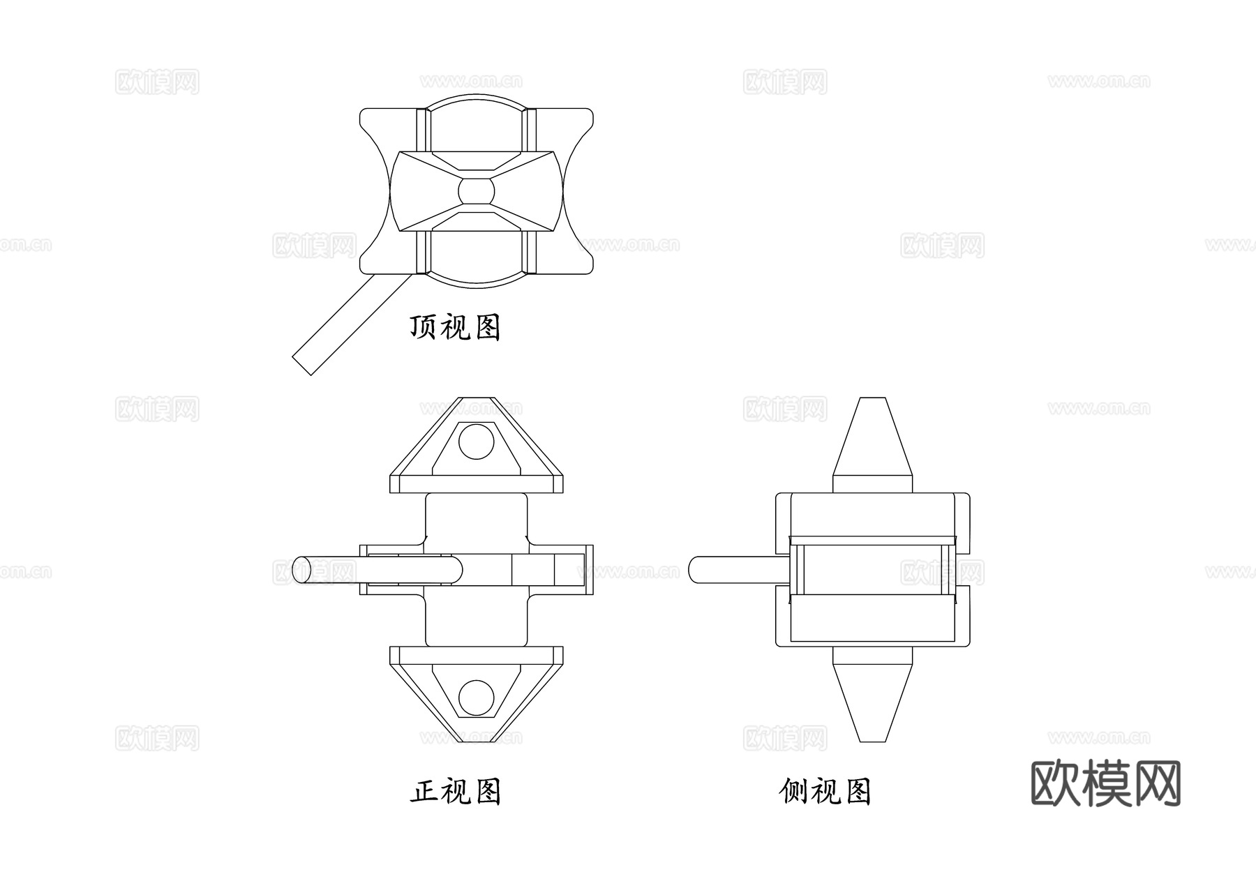 集装箱扭锁 集装箱连接锁 集装箱固定锁 扭锁装置 集装箱角件cad施工图