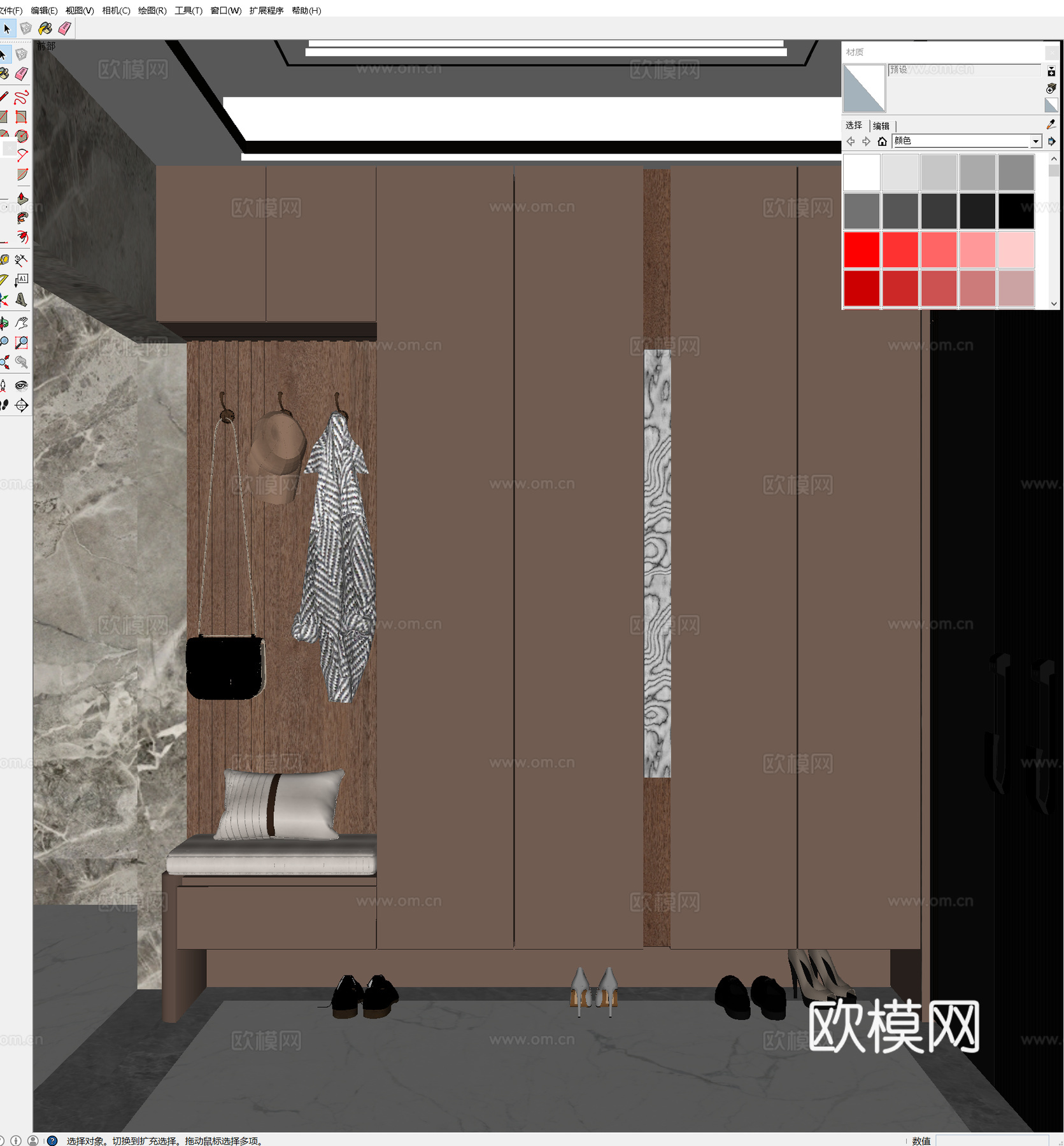 入户鞋柜 玄关鞋柜 门厅鞋柜 装饰性鞋柜 储物柜鞋柜su模型