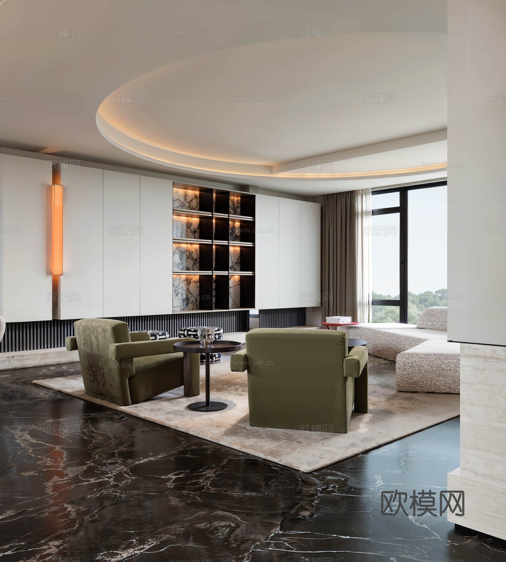 意式轻奢客餐厅su模型