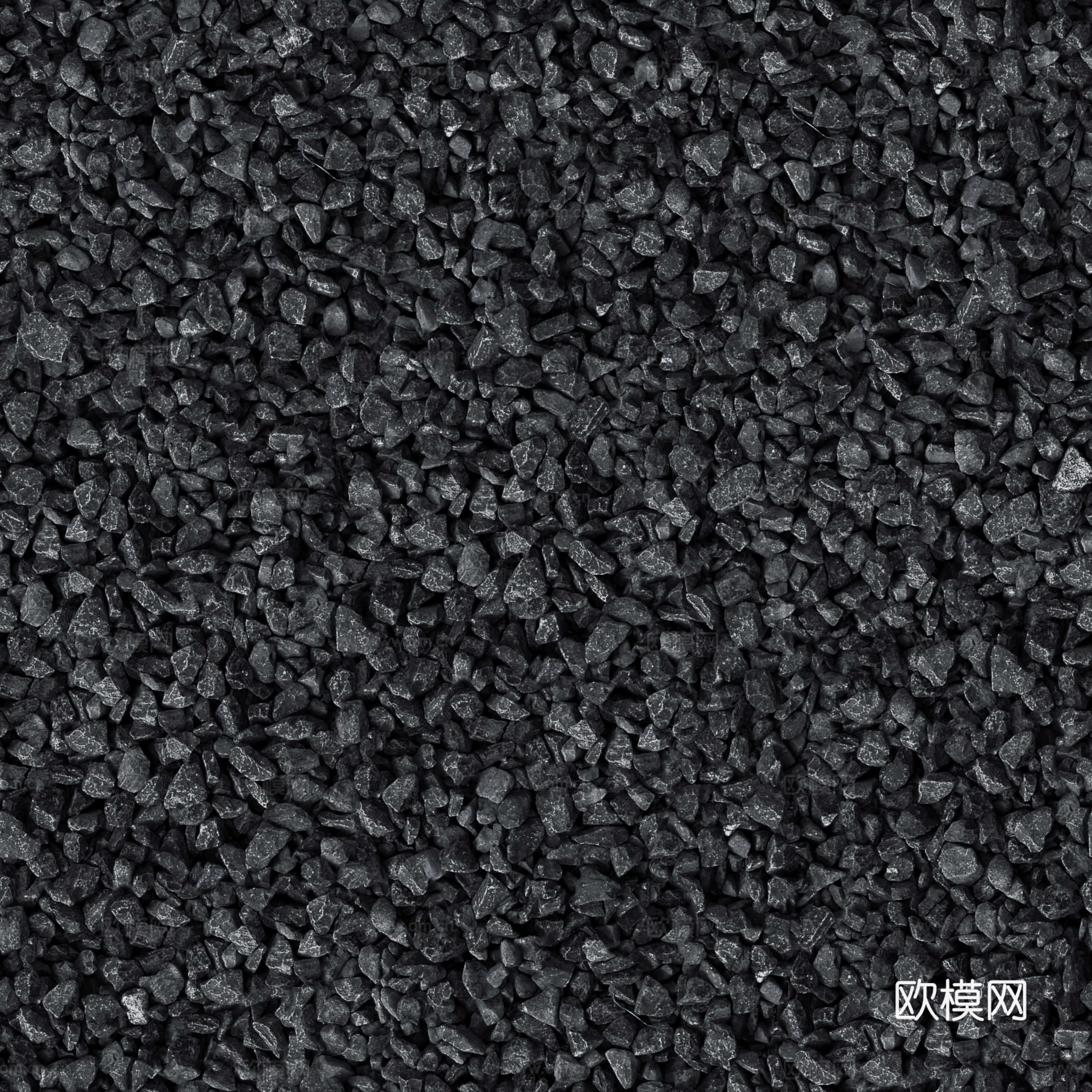 无缝户外黑色鹅卵石黑色碎石贴图