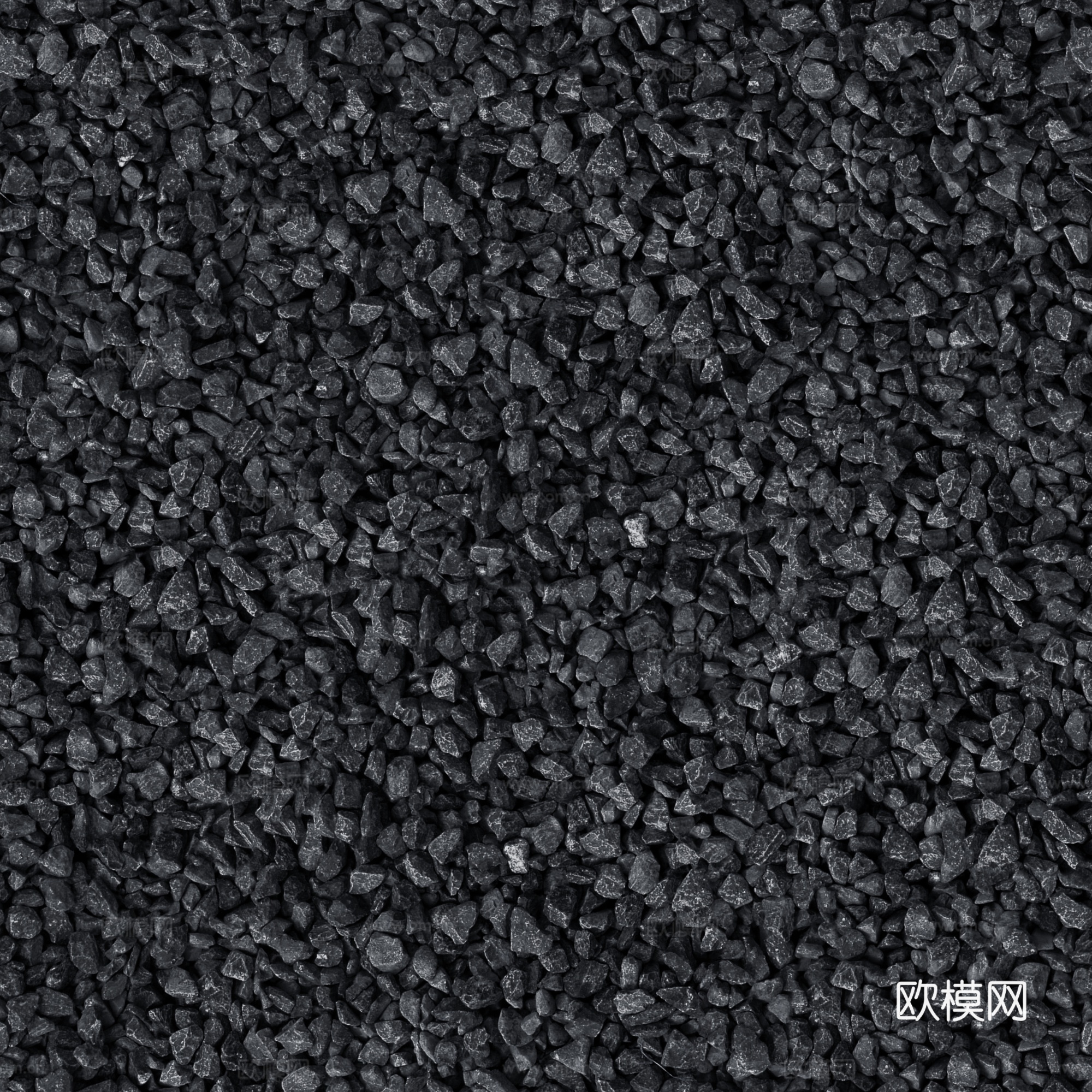 无缝户外黑色鹅卵石黑色碎石贴图