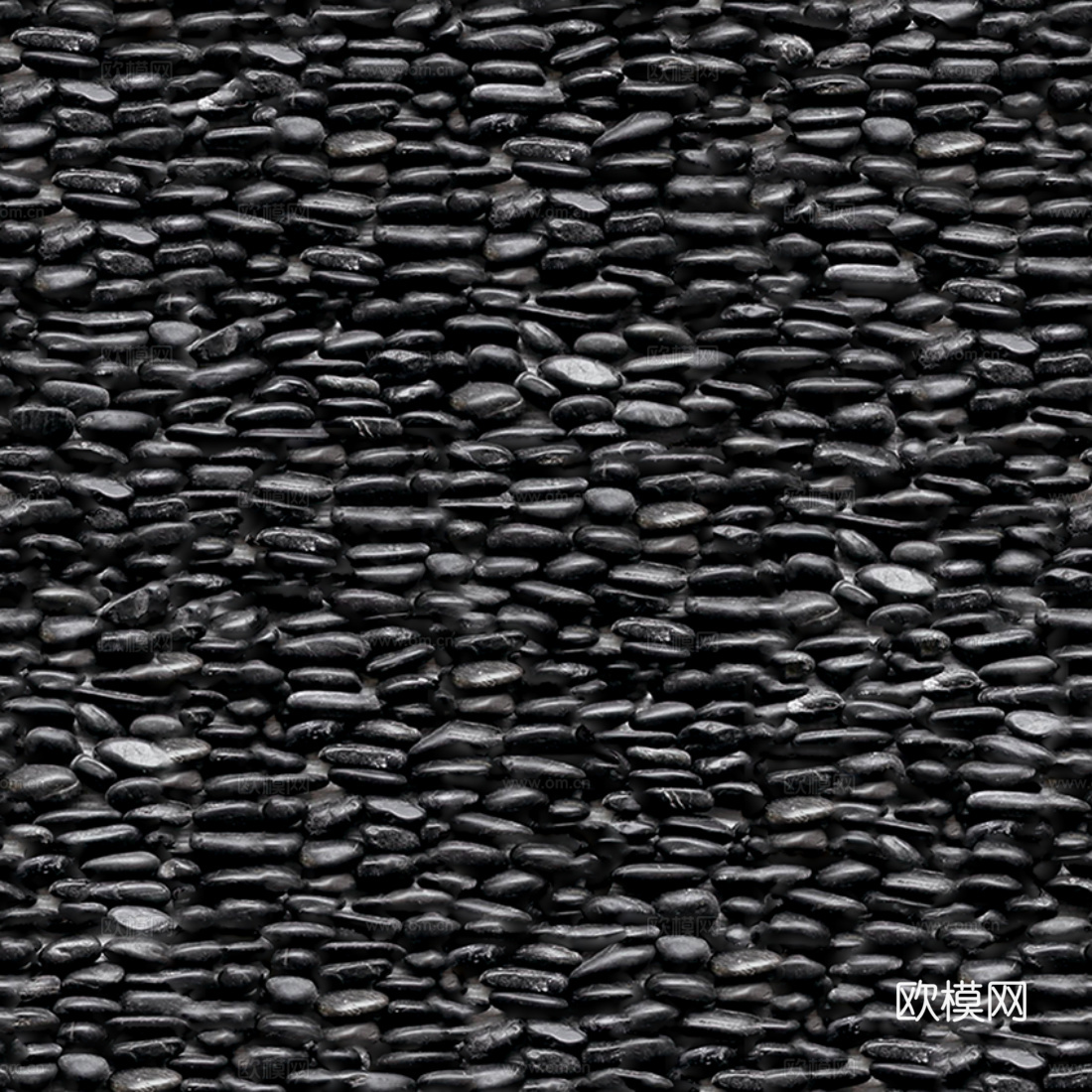 高清无缝黑色鹅卵石贴图