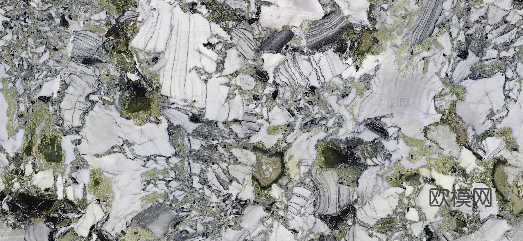 超清冷翡翠无限连纹大理石