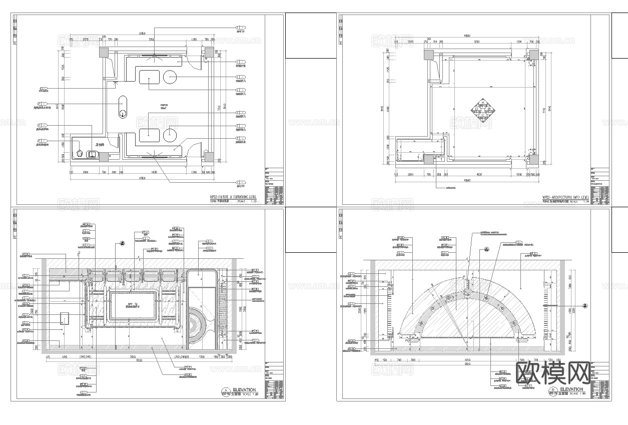 最新2套 KTV 派对房 施工图合集cad施工图