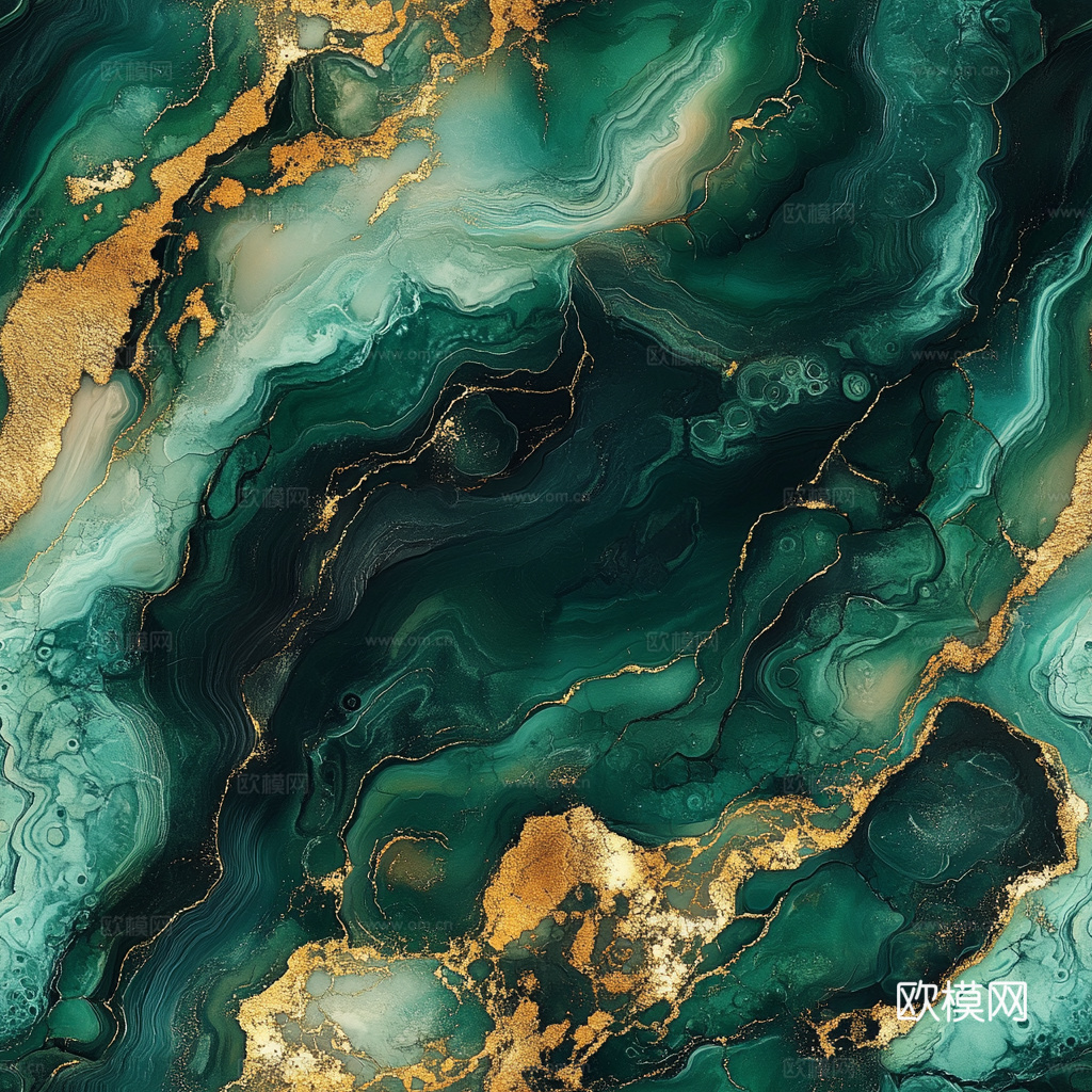 轻奢欧式奢石绿色鎏金大理石