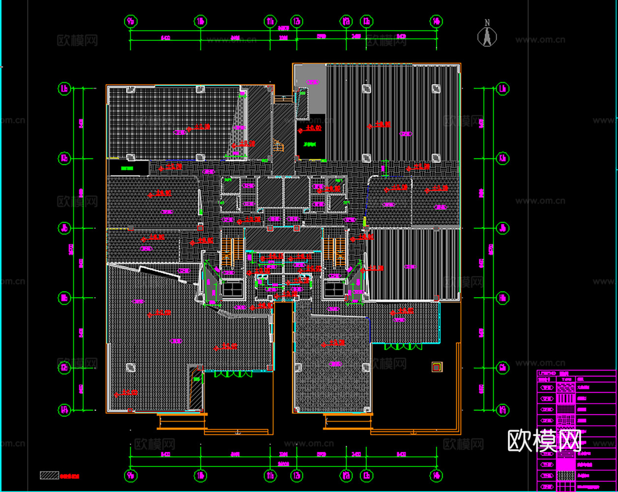 20套办公室空间平面图立面图施工图合集cad施工图