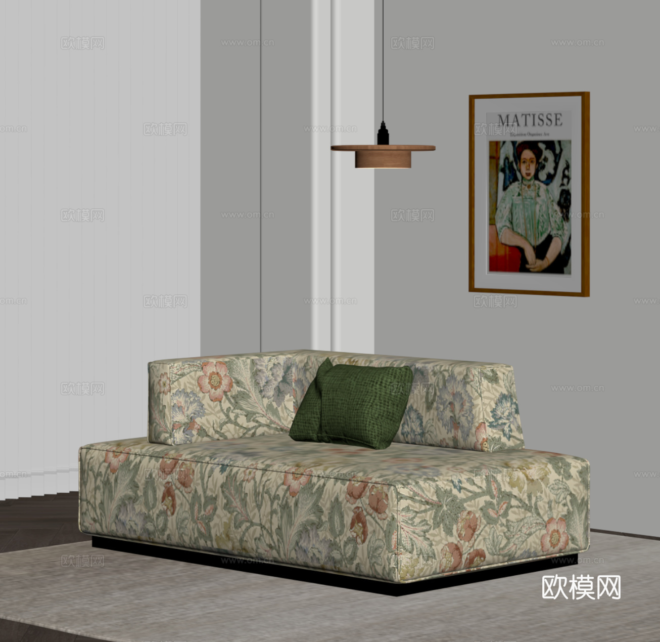 法式奶油风单人沙发su模型