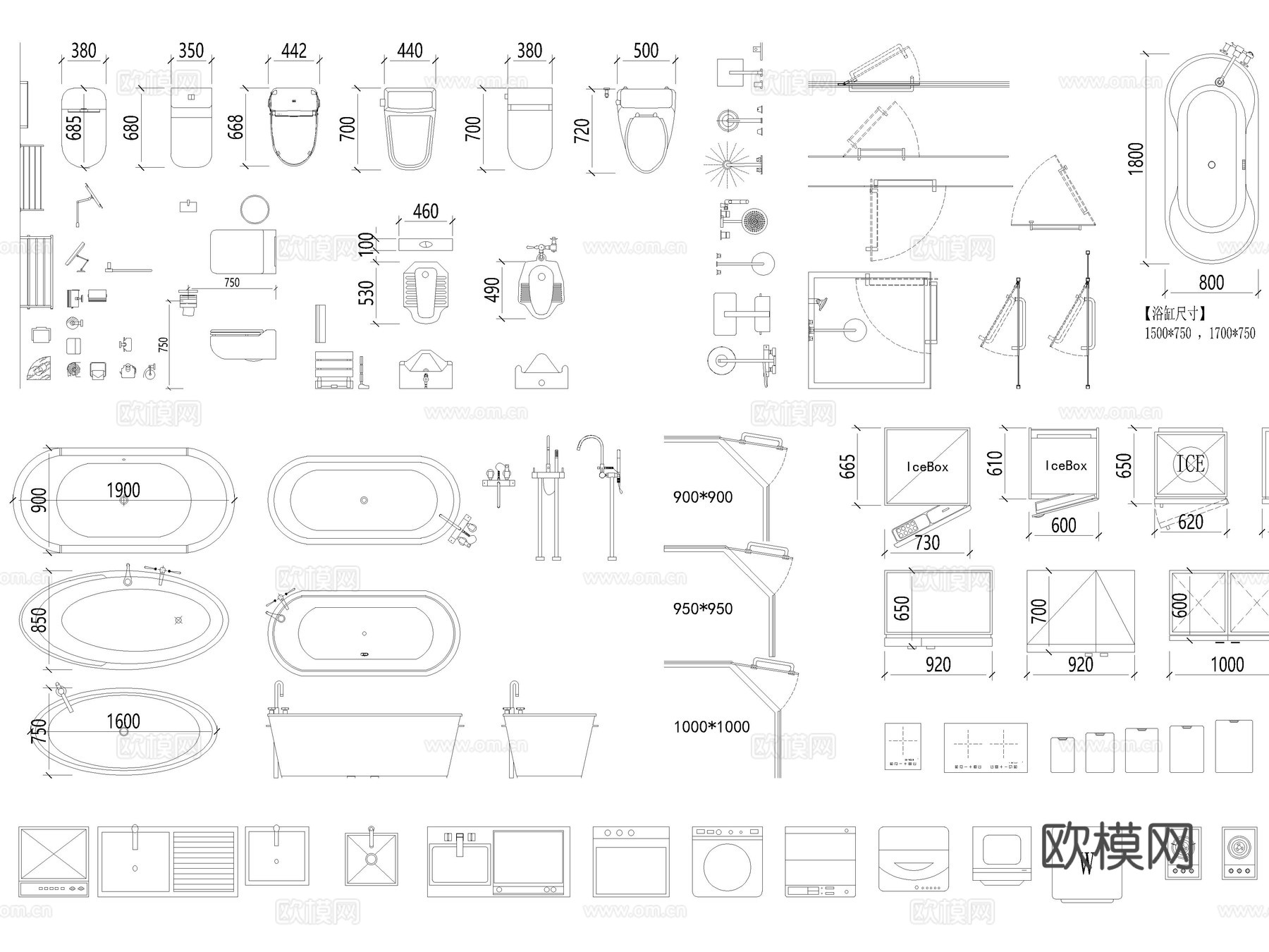 2026年最新厨房卫浴卫生间洁具设施CAD图块图库cad施工图