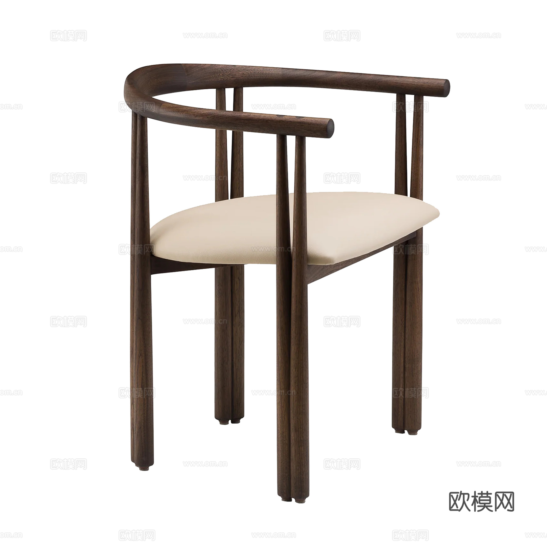 木质单椅 餐椅su模型